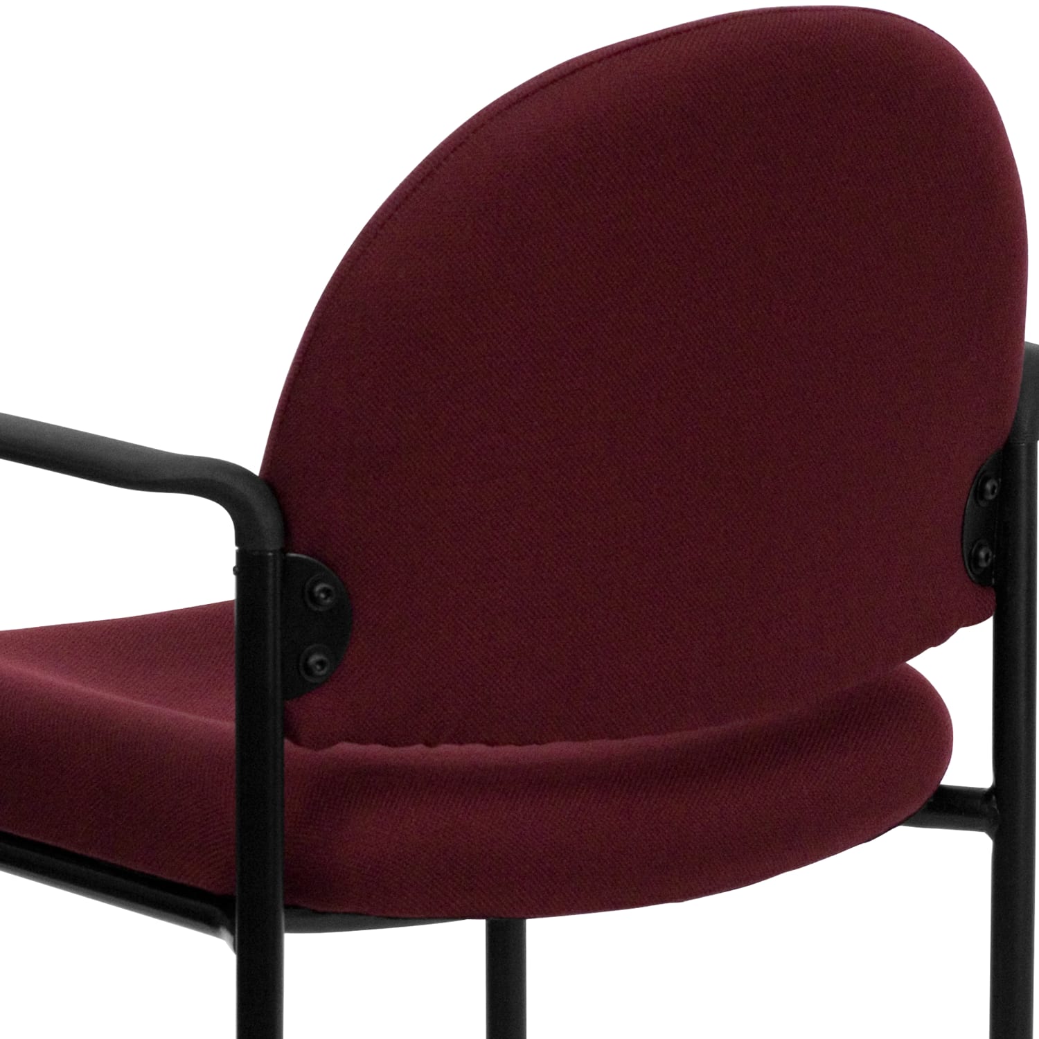 Flash Furniture Comfortable Stackable Steel Side Chair With Arms, Burgundy/Black - Image 12