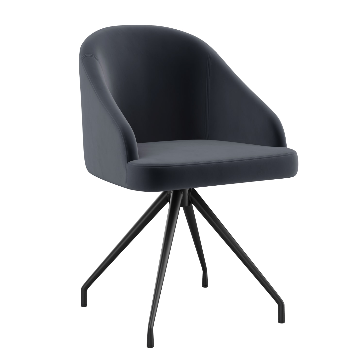 Martha Stewart Sora Upholstered Mid-Back Stationary Office Task Chair, Velvet, Gray/Oil-Rubbed Bronze - Image 3