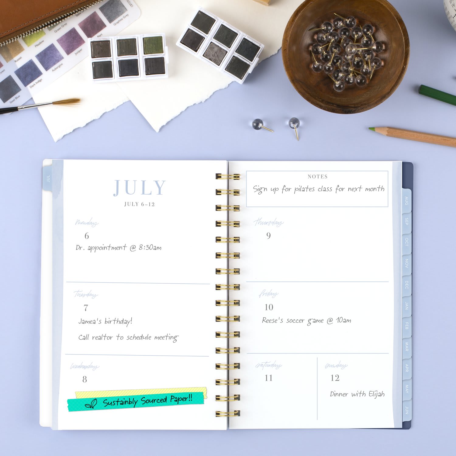 Leah Bisch for Mead Cambridge Academic 2026-2027 Weekly Monthly Planner, Bow Trellis, Small, 5 1/2in x 8 1/2in - Image 3