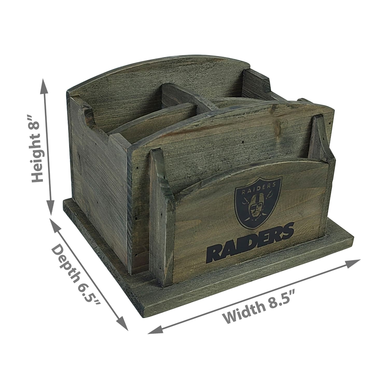 Imperial NFL Rustic Desk Organizer, 8inH x 8-1/2inW x 6-1/2inD, Las Vegas Raiders - Image 3