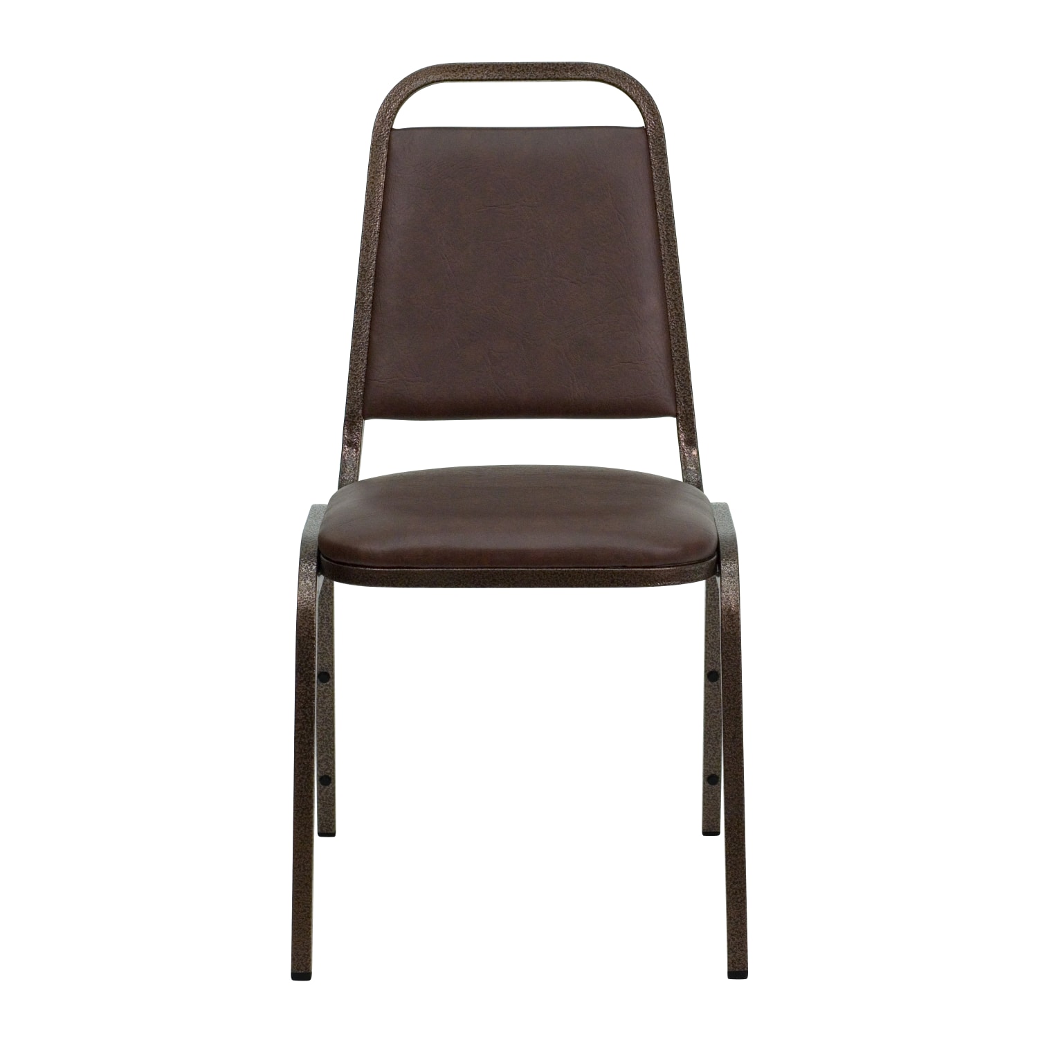 Flash Furniture HERCULES Series Trapezoidal Back Vinyl Stacking Banquet Chair with 15in Thick Seat Brown VinylCopper Vein Frame PopularChairscom Flash Furniture HERCULES Series Trapezoidal Back Vinyl Stacking Banquet Chair with 15in Thick Seat Brown VinylCopper Vein Frame PopularChairscom