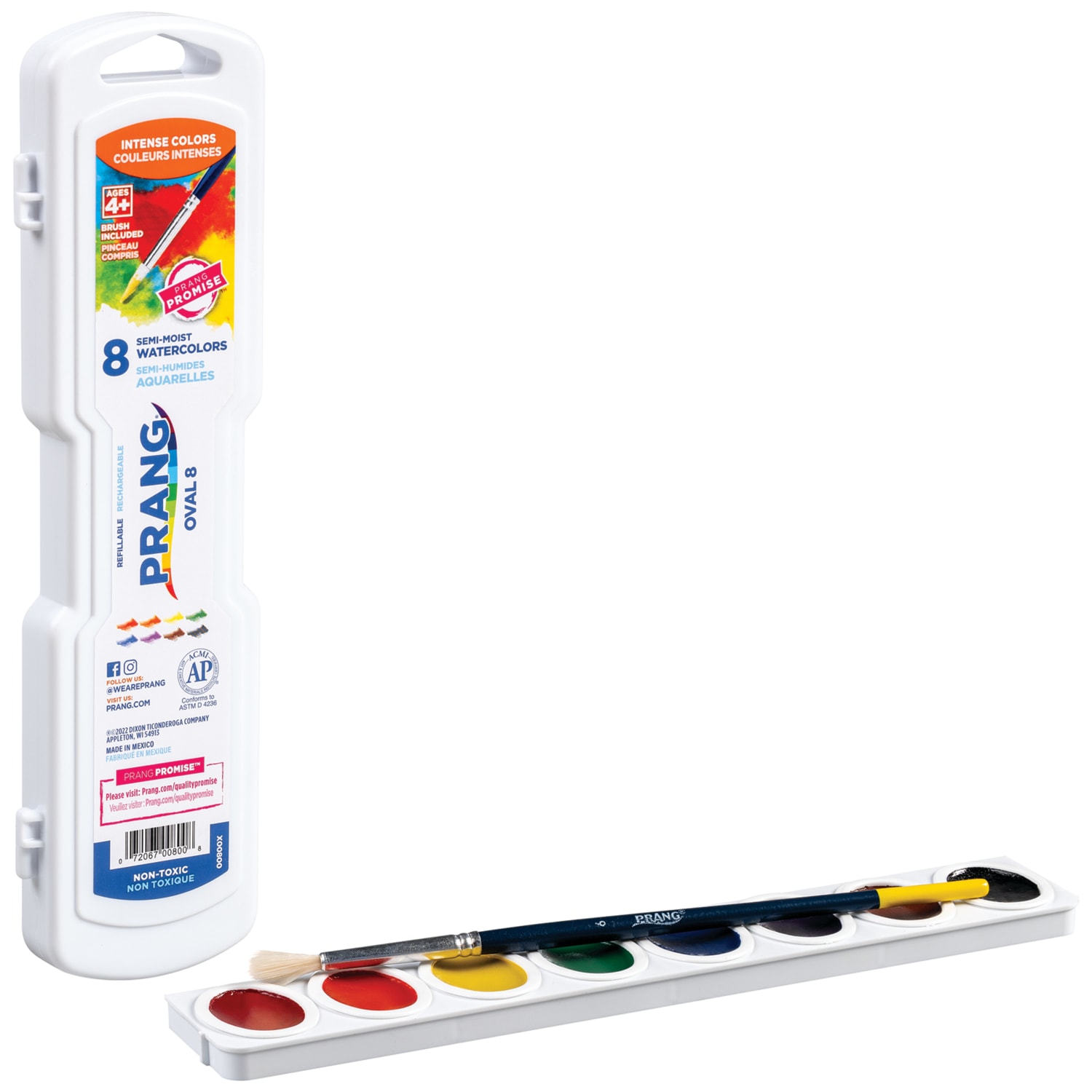 Prang Watercolor Oval Set With Brush, Assorted, Set Of 8 Colors - Image 5