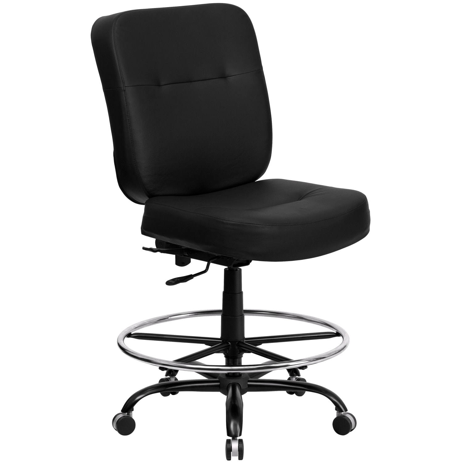 Flash Furniture Hercules Big  Tall LeatherSoft Drafting Chair Black PopularChairscom