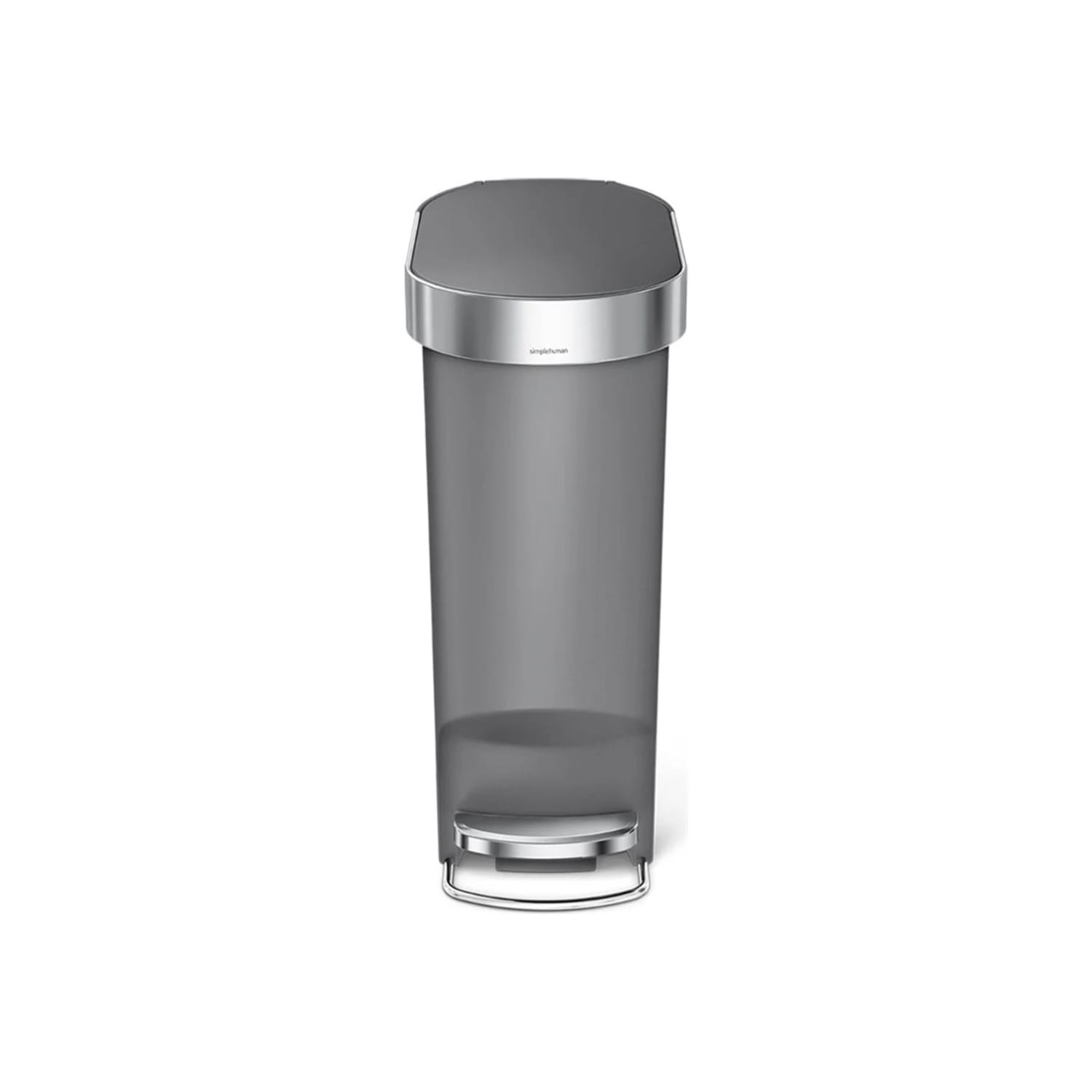 simplehuman Slim Plastic Step Trash Can, 10.5 Gallon, Gray - Image 5
