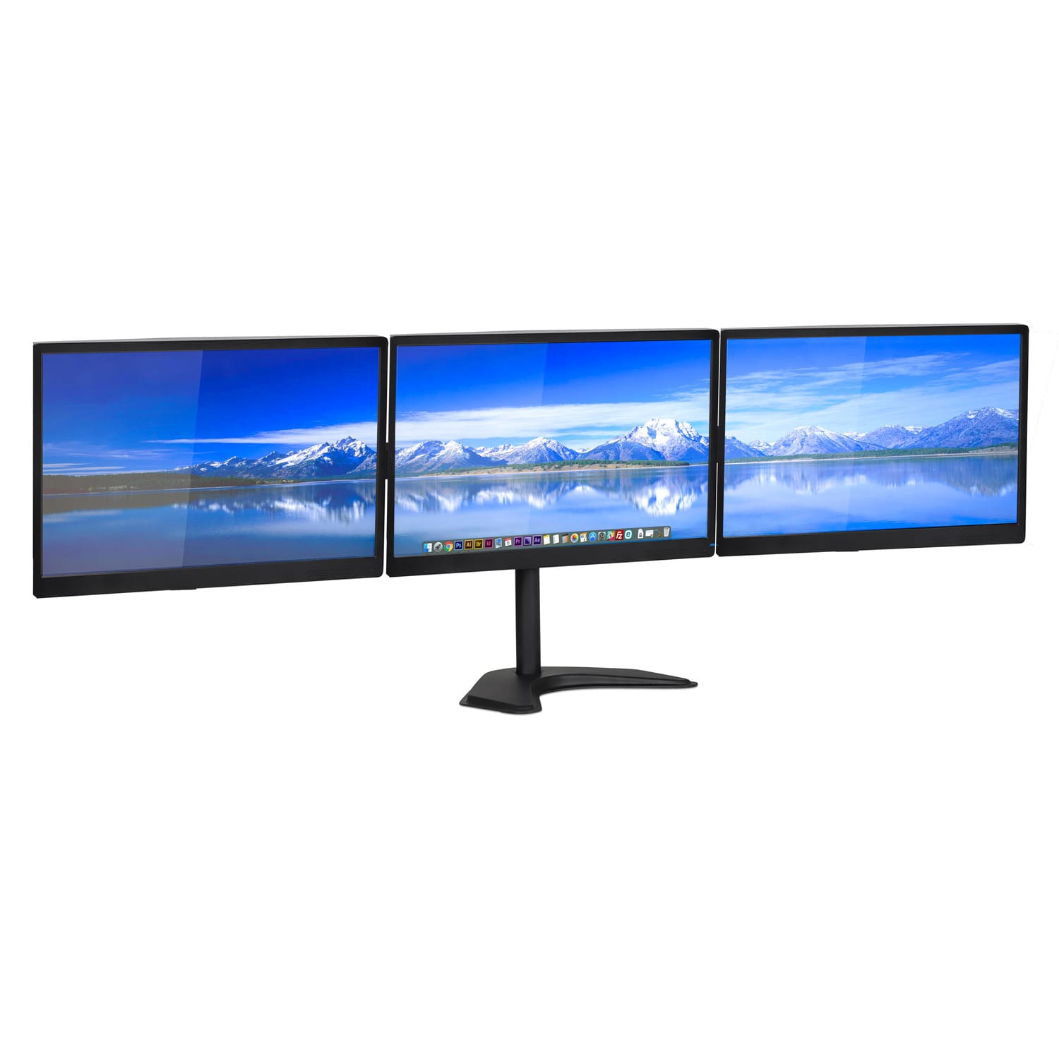 Mount-It! Triple Monitor Desk Stand, Black, MI-2789 - Image 3
