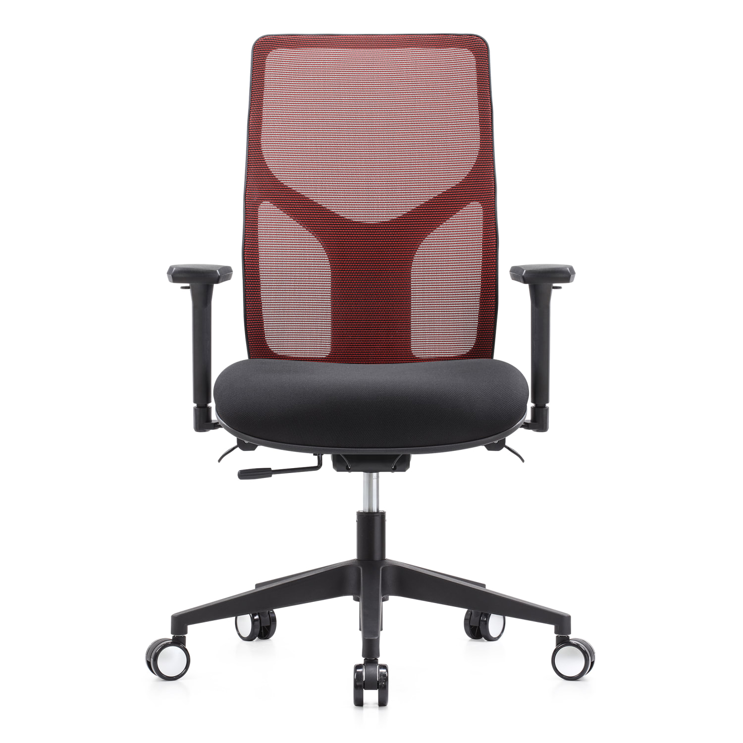 WorkPro 4000 Series Multifunction Ergonomic MeshFabric High Back Executive Chair RedBlack BIFMA Compliant PopularChairscom