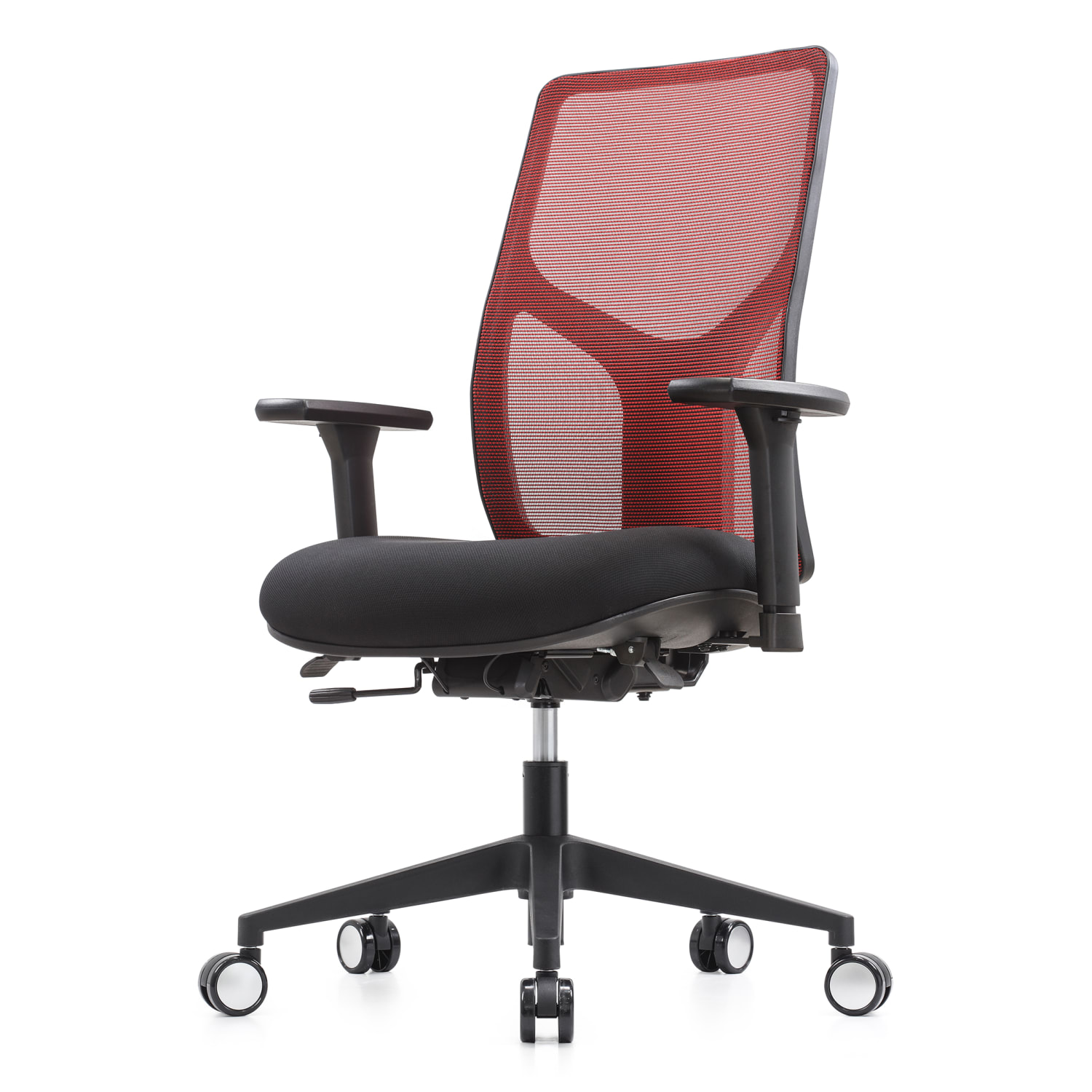 WorkPro 4000 Series Multifunction Ergonomic MeshFabric High Back Executive Chair RedBlack BIFMA Compliant PopularChairscom