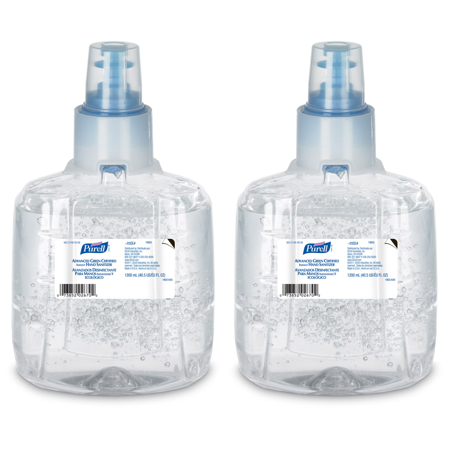PURELL Advanced Hand Sanitizer Green Certified Gel Refill, 1200 mL, Pack of 2
