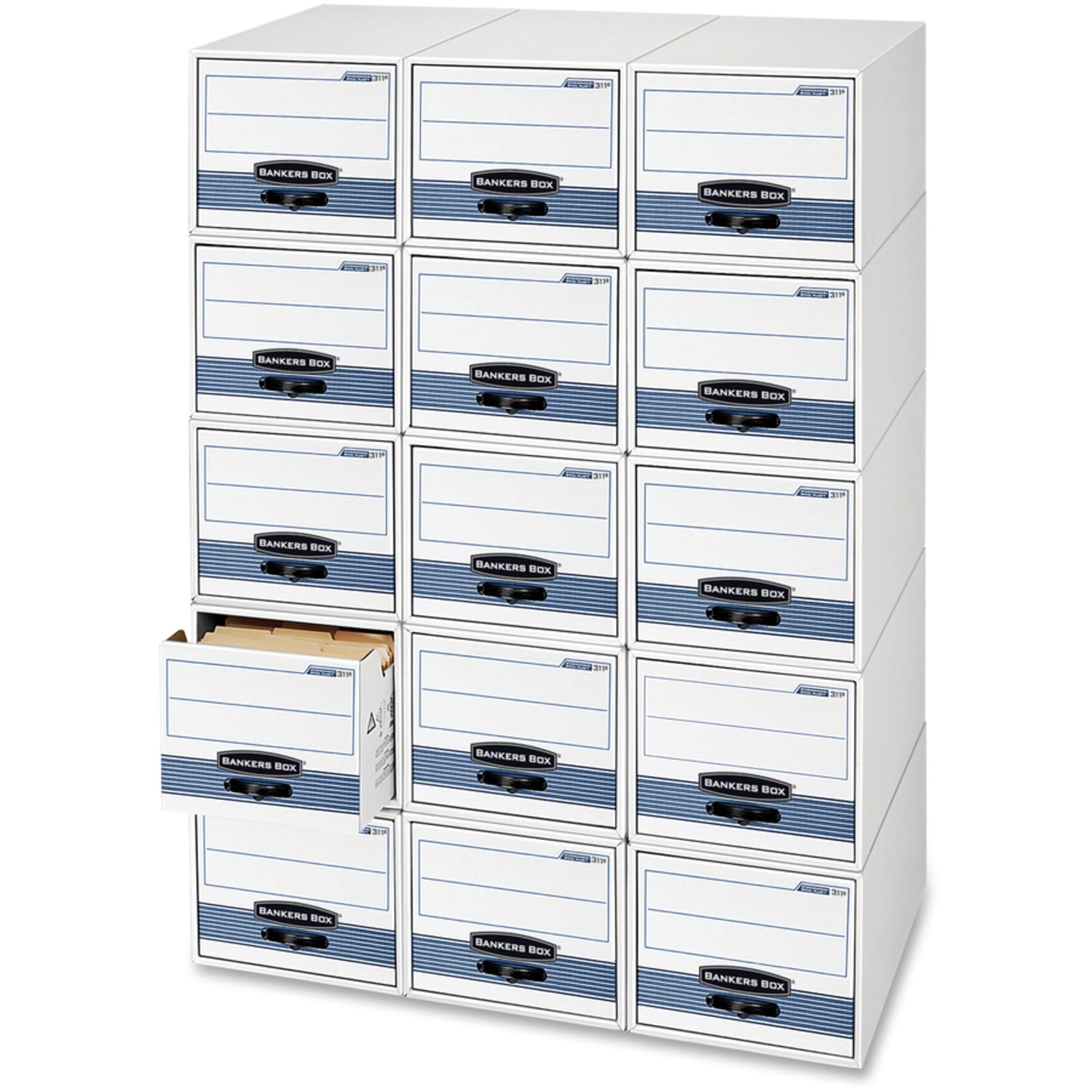 Bankers Box Stor/Drawer Steel Plus Drawer File, Letter Size, 23 1/4in x 12 1/2in x 10 3/8in, 60% Recycled, White/Blue, Pack Of 6 - Image 6