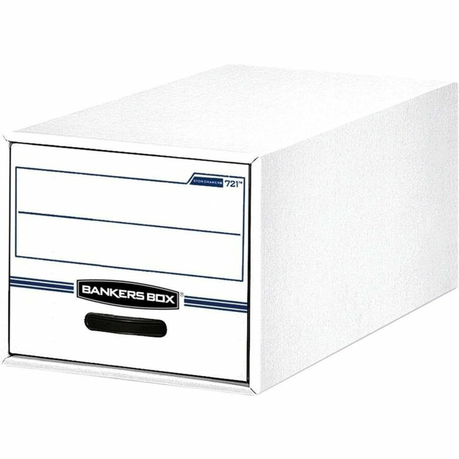 Bankers Box Stor/Drawer File, Legal Size, 11 1/2in x 16 3/4in x 25 1/2in, 50% Recycled, White/Blue, Pack Of 6 - Image 4