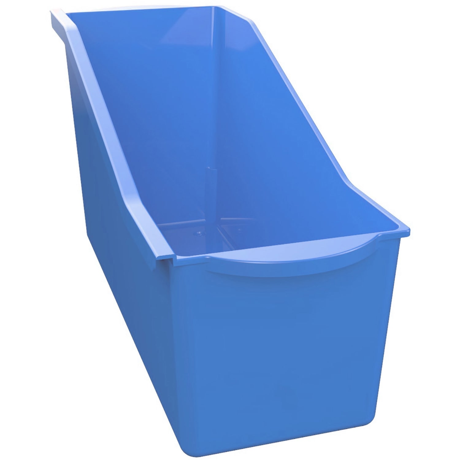 Deflecto Antimicrobial Kids Book Bin - 7.35in Height x 14.20in Width x 5.34in Depth - Antimicrobial, Lightweight, Portable, Mold Resistant, Mildew Resistant, Stackable, Handle - Blue - Polypropylene - 1 Each - Image 3