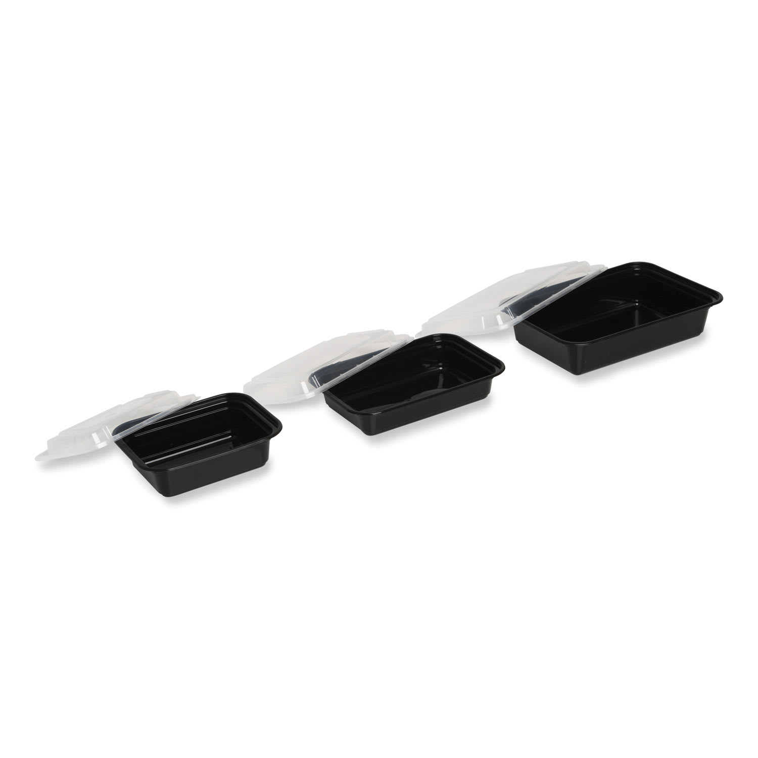GEN Plastic Food Containers With Lids, 16 Oz, 7-1/2inH x 2-1/16inW x 5-1/16inD, Black/Clear, Pack Of 150 Containers - Image 5