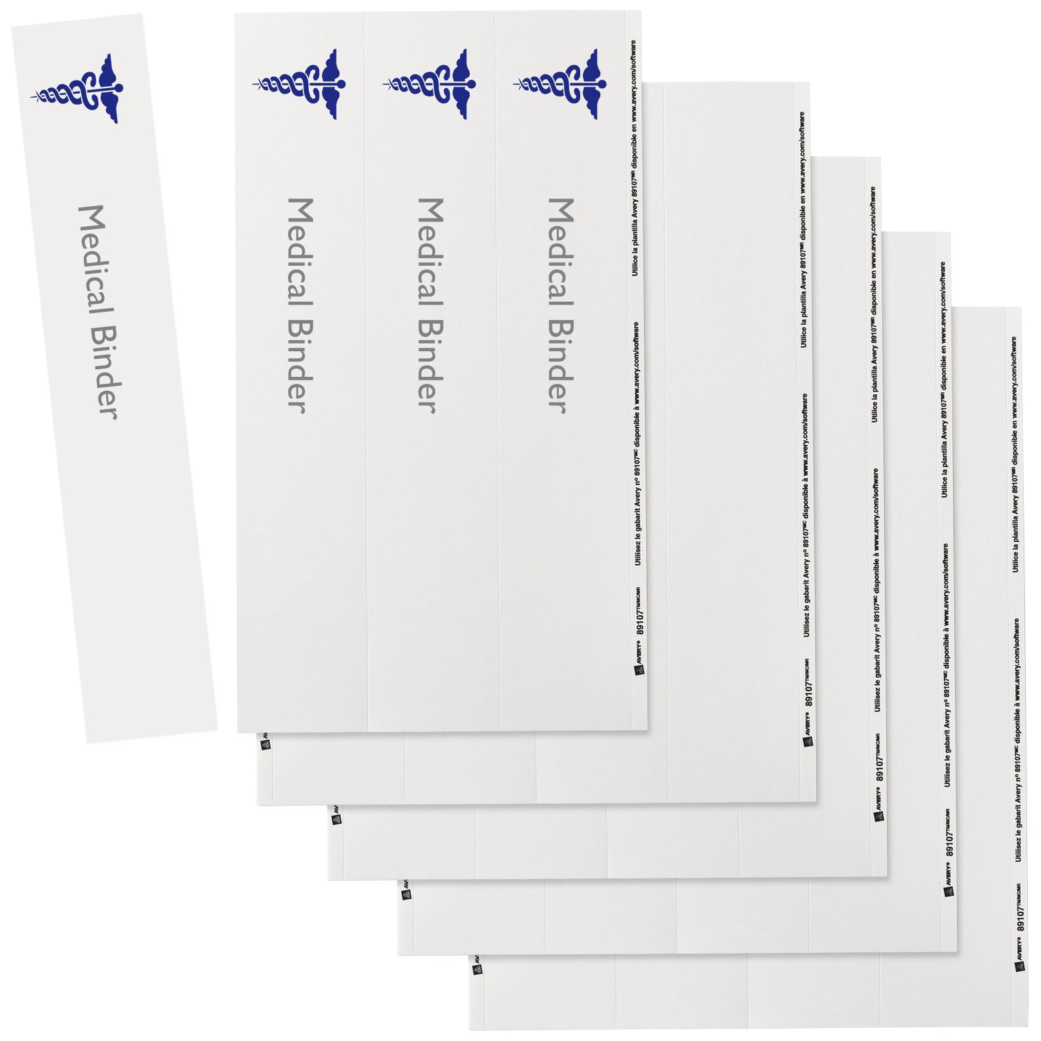 Avery Binder Spine Inserts, 89107, For 2in Ring Binders With 2.8in Spine Width, White, Pack Of 5 - Image 3