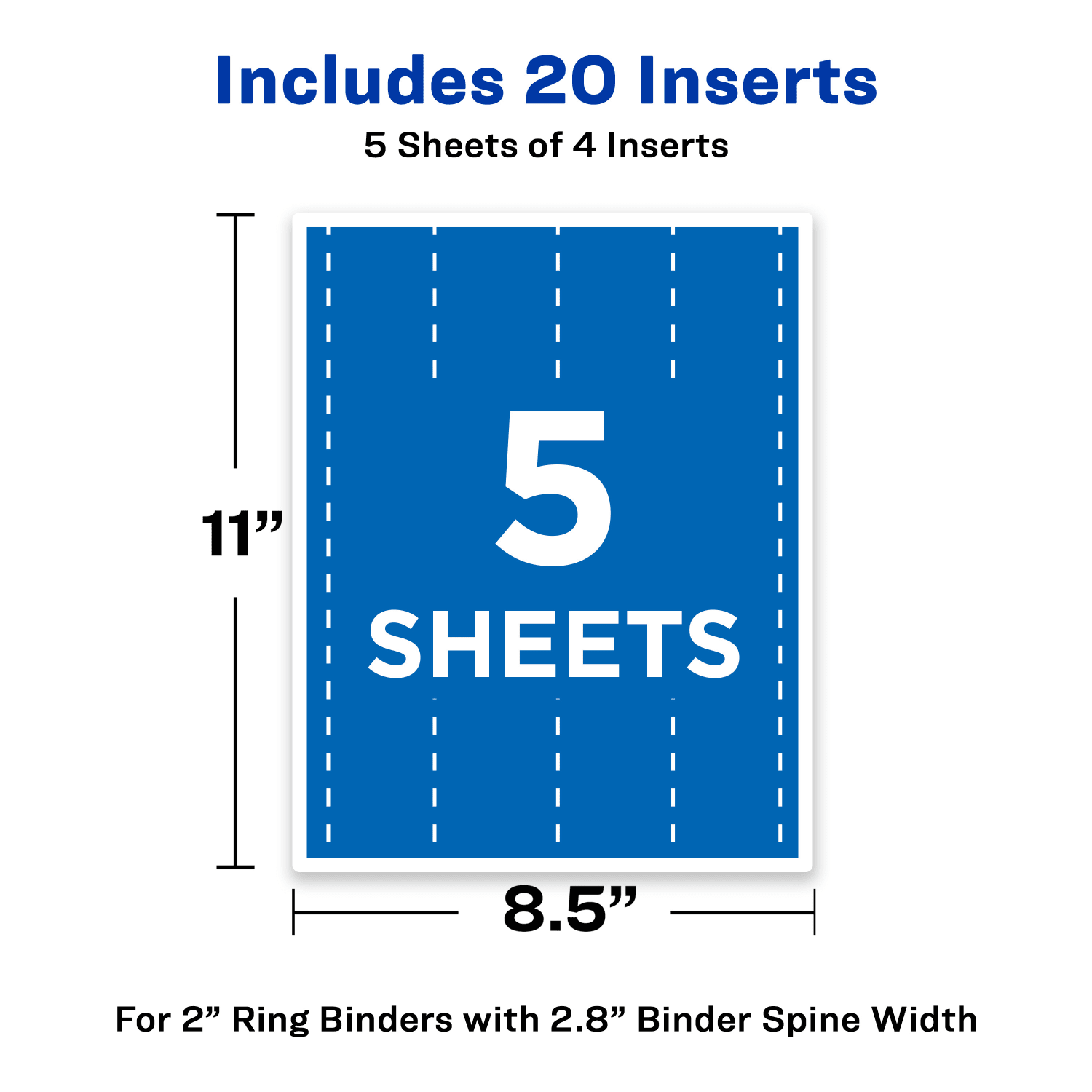 Avery Binder Spine Inserts, 89107, For 2in Ring Binders With 2.8in Spine Width, White, Pack Of 5 - Image 5