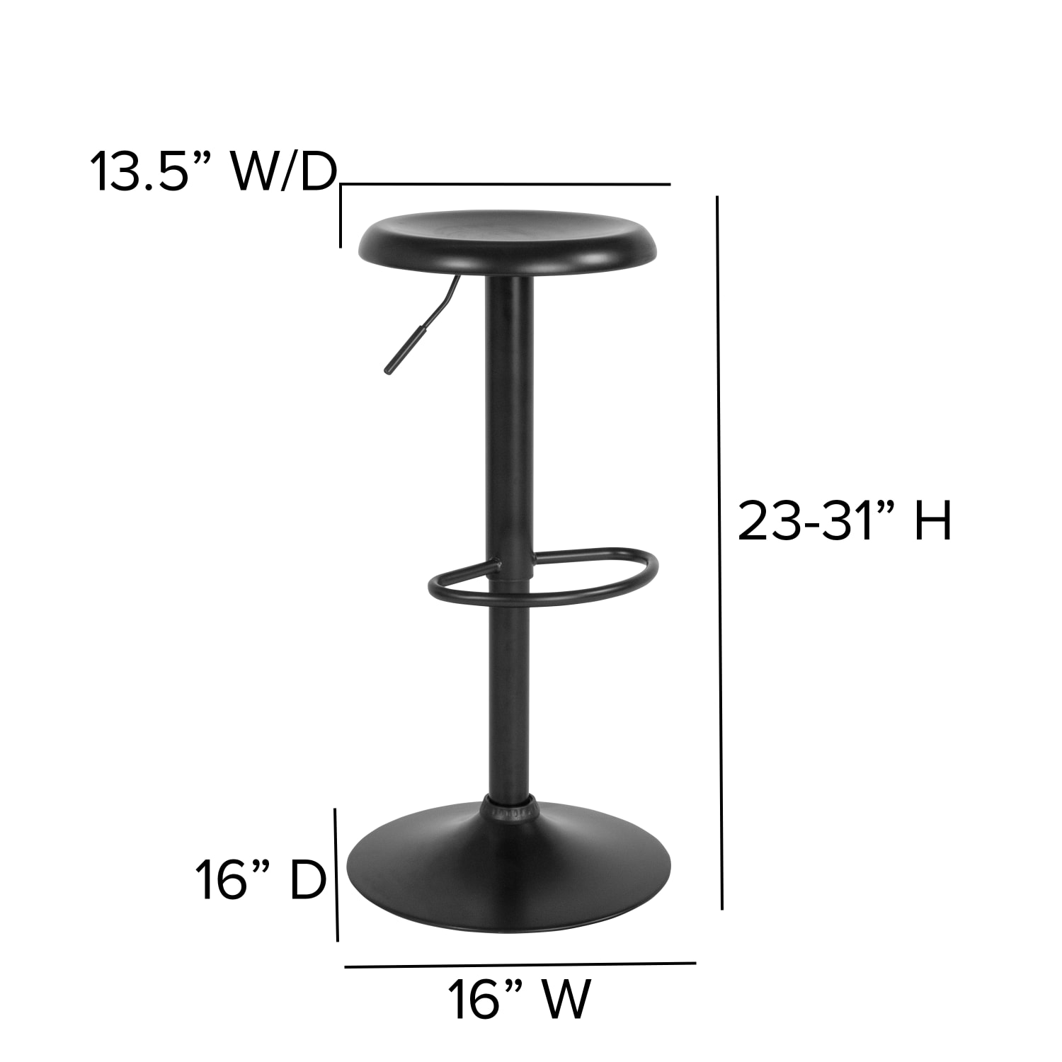 Flash Furniture Madrid Series Adjustable Height Retro Barstool Black PopularChairscom Flash Furniture Madrid Series Adjustable Height Retro Barstool Black PopularChairscom