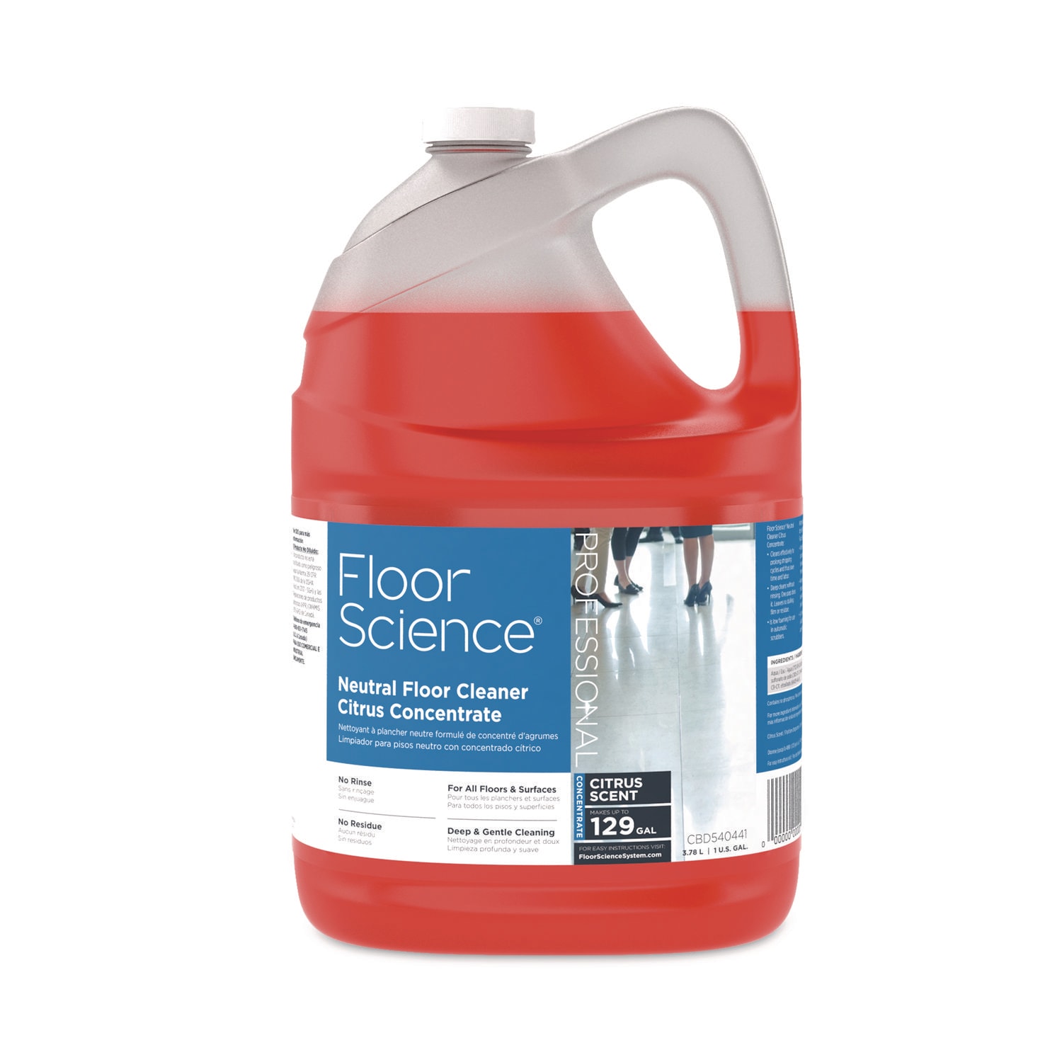 Diversey Floor Science Neutral Floor Cleaner Concentrate, Citrus Scent, 1 gal, 4/Carton - Image 3