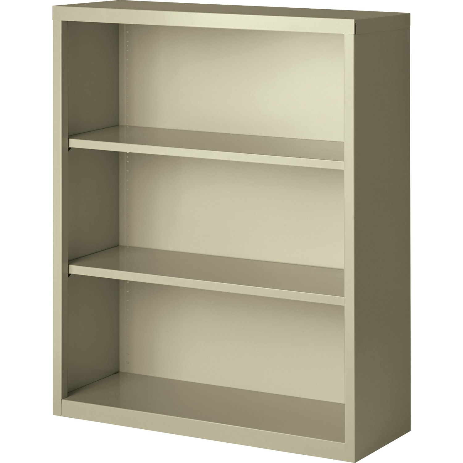 Lorell Fortress Series Steel Modular Shelving Bookcase, 3-Shelf, 42inH x 34-1/2inW x 13inD, Putty - Image 5