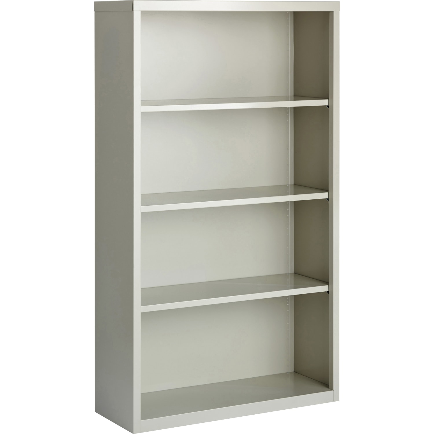 Lorell Fortress Series Steel Modular Shelving Bookcase, 4-Shelf, 60inH x 34-1/2inW x 13inD, Light Gray - Image 3