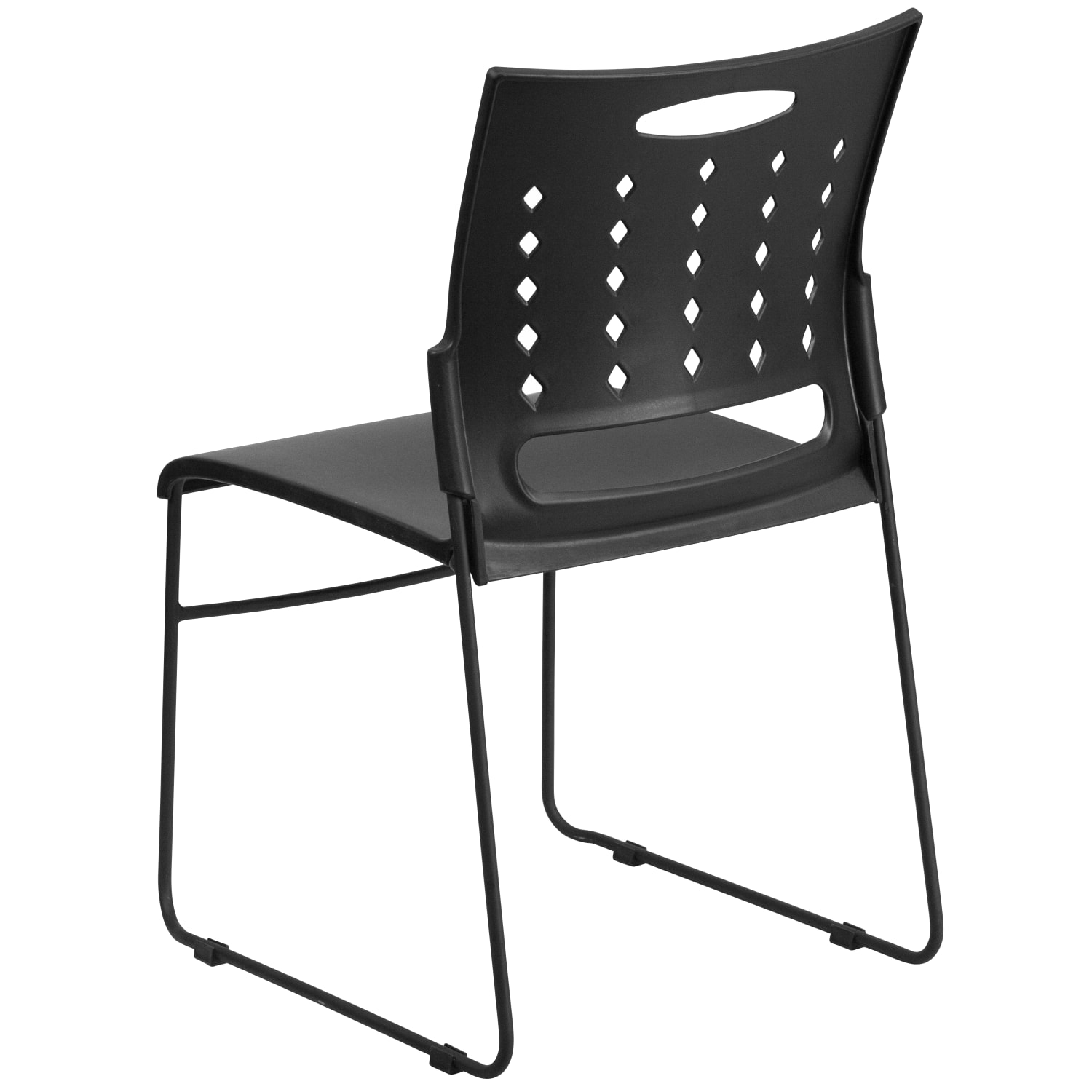 Flash Furniture Sled-Base Stacking Chair With Handle And Air-Vent Back, Black - Image 7