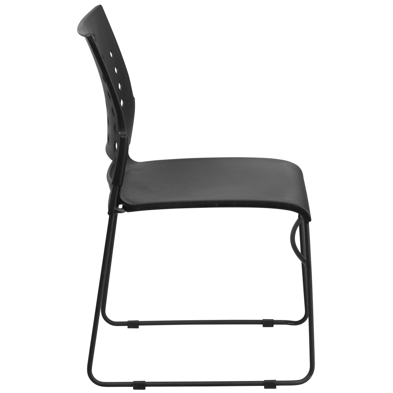 Flash Furniture Sled-Base Stacking Chair With Handle And Air-Vent Back, Black - Image 9