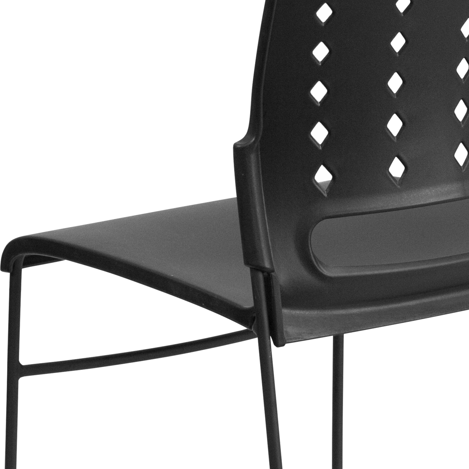 Flash Furniture Sled-Base Stacking Chair With Handle And Air-Vent Back, Black - Image 11