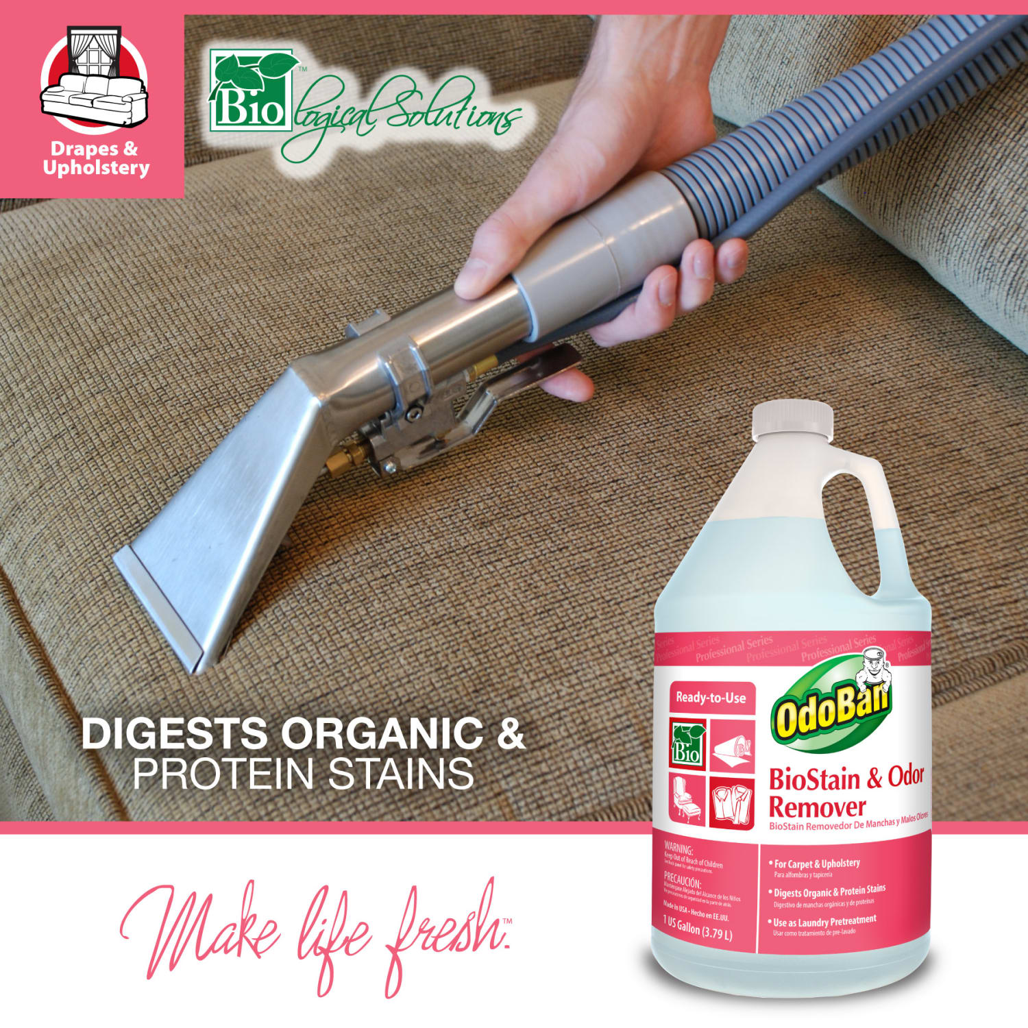 OdoBan Professional Series BioStain And Odor Remover, 128 Oz Bottle - Image 4