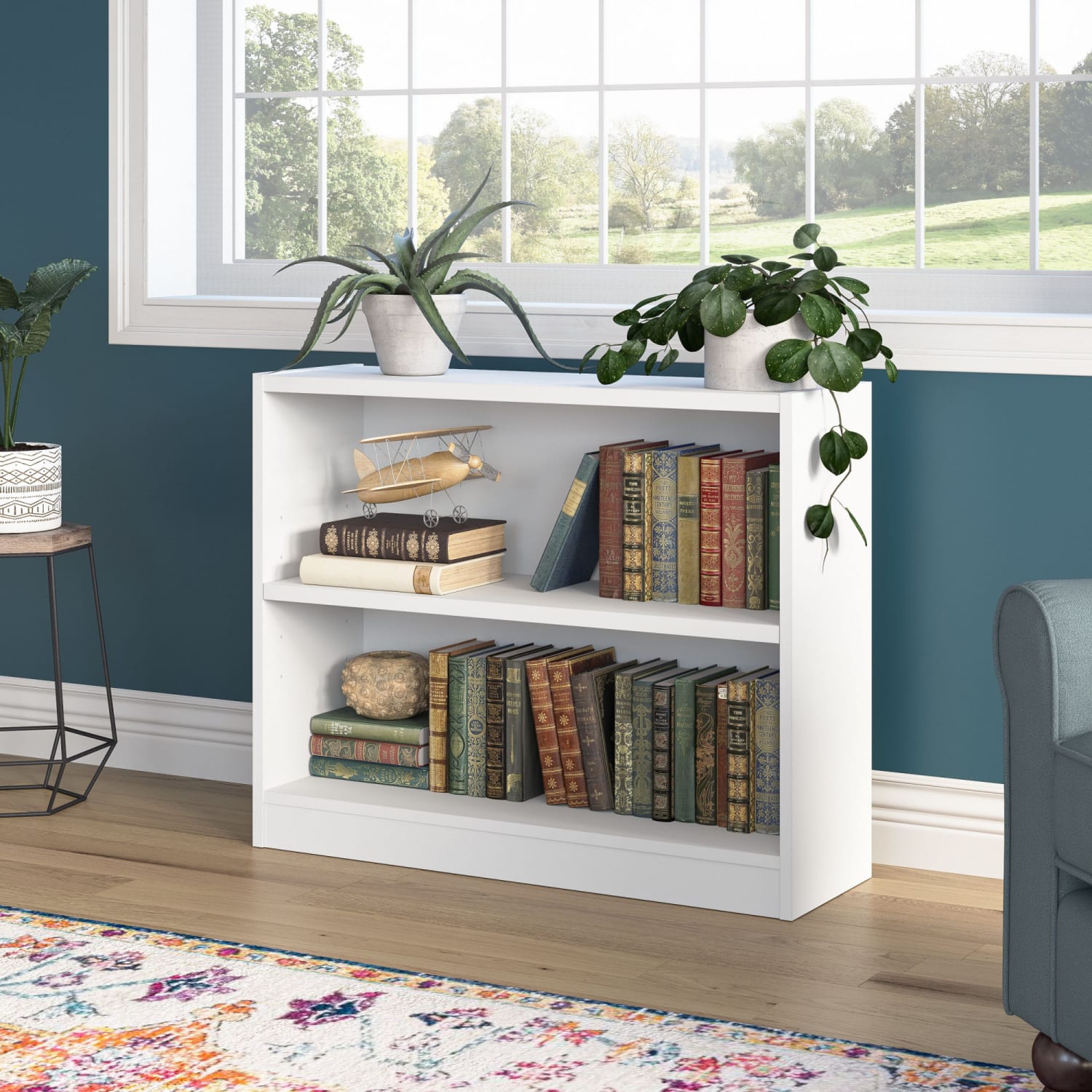 Bush Business Furniture Universal 30inH 2-Shelf Bookcase, Pure White, Standard Delivery - Image 3