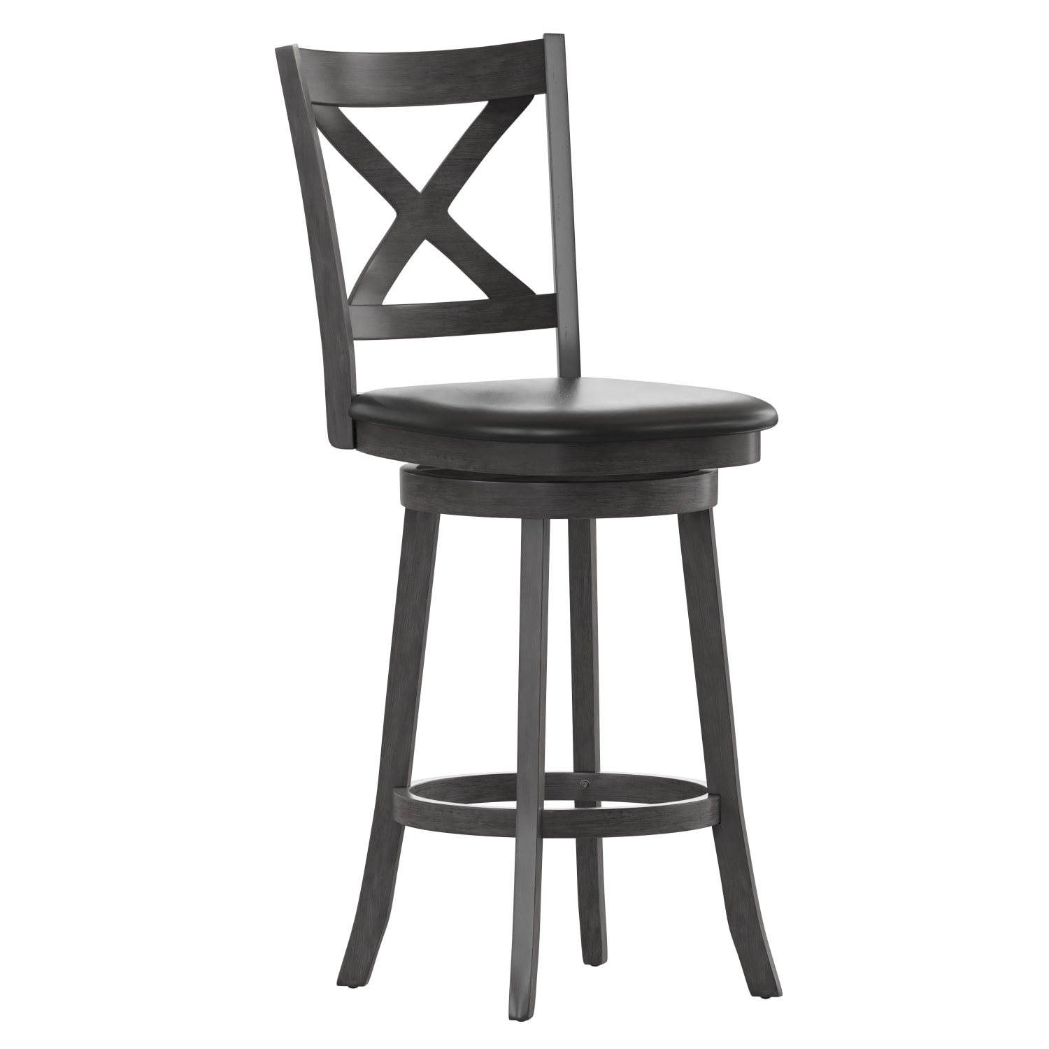 Flash Furniture Felicity Commercial Grade Wood Classic Crossback Swivel Bar Barstool with Padded Upholstered Seat Black VinylGray Wash Walnut Frame PopularChairscom Flash Furniture Felicity Commercial Grade Wood Classic Crossback Swivel Bar Barstool with Padded Upholstered Seat Black VinylGray Wash Walnut Frame PopularChairscom