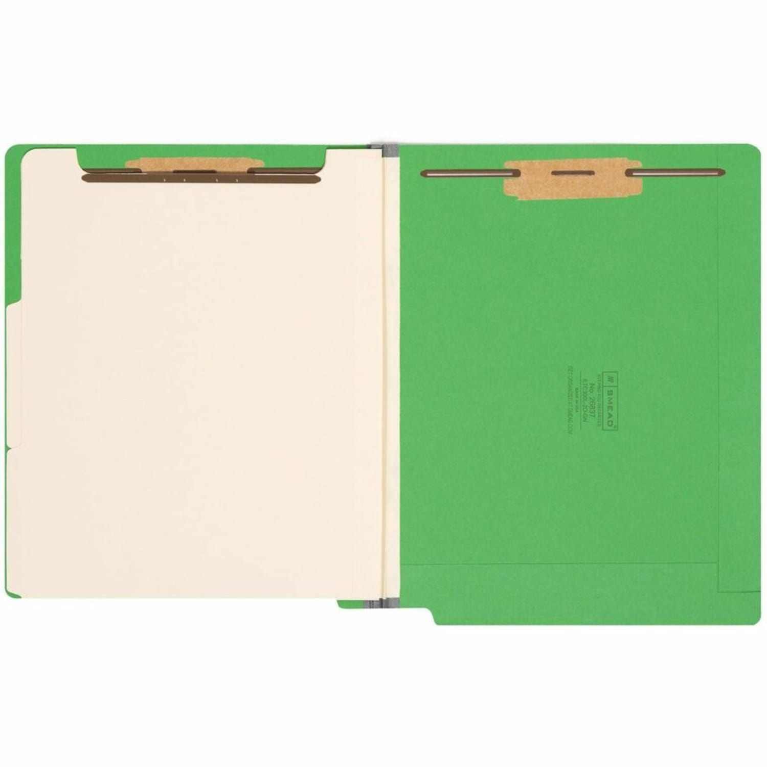 Smead Manila And Color Classification Folders, 2in Expansion, 2 Dividers, 8 1/2in x 11in, Letter, Green, Box of 10 - Image 4