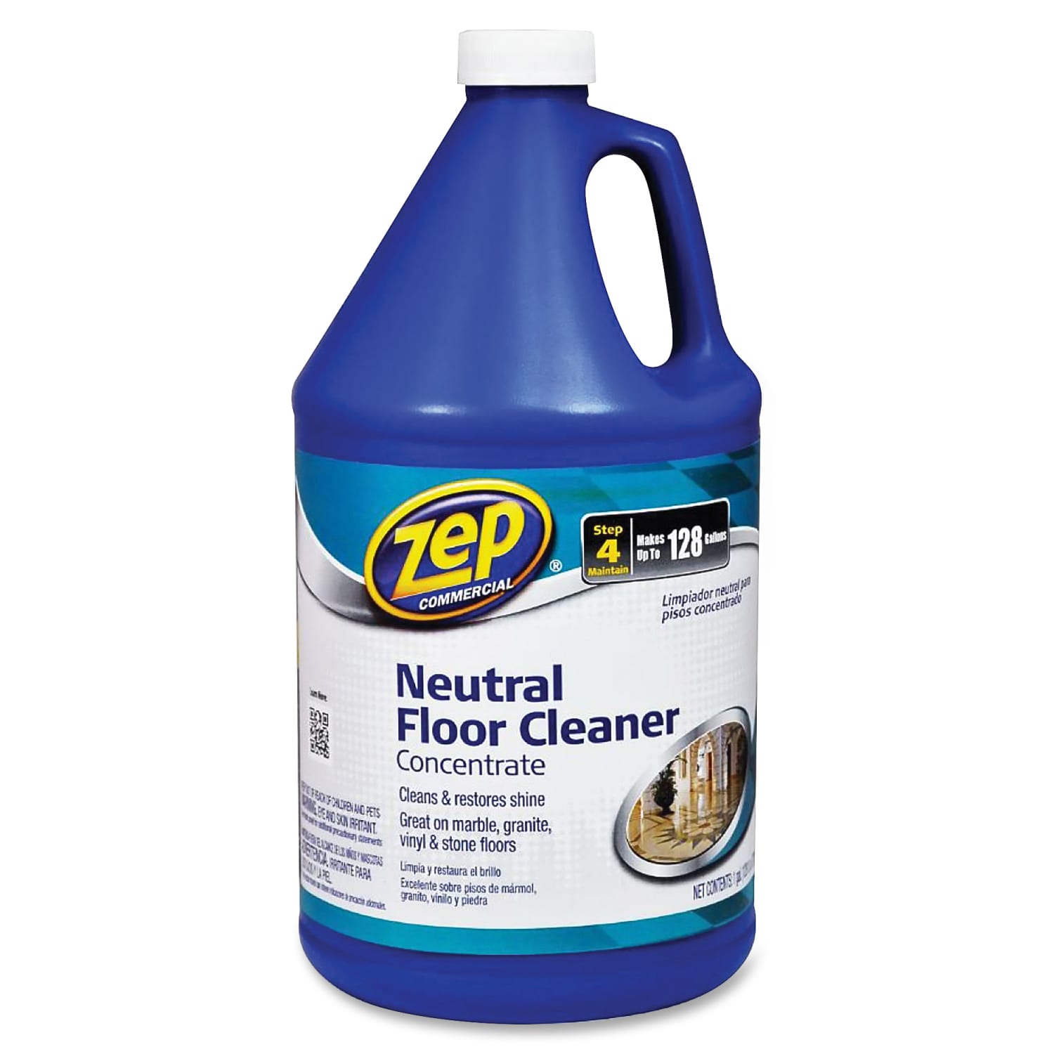 Zep Concentrated Neutral Floor Cleaner - Concentrate - 128 fl oz (4 quart) - Blue - 4 / Carton