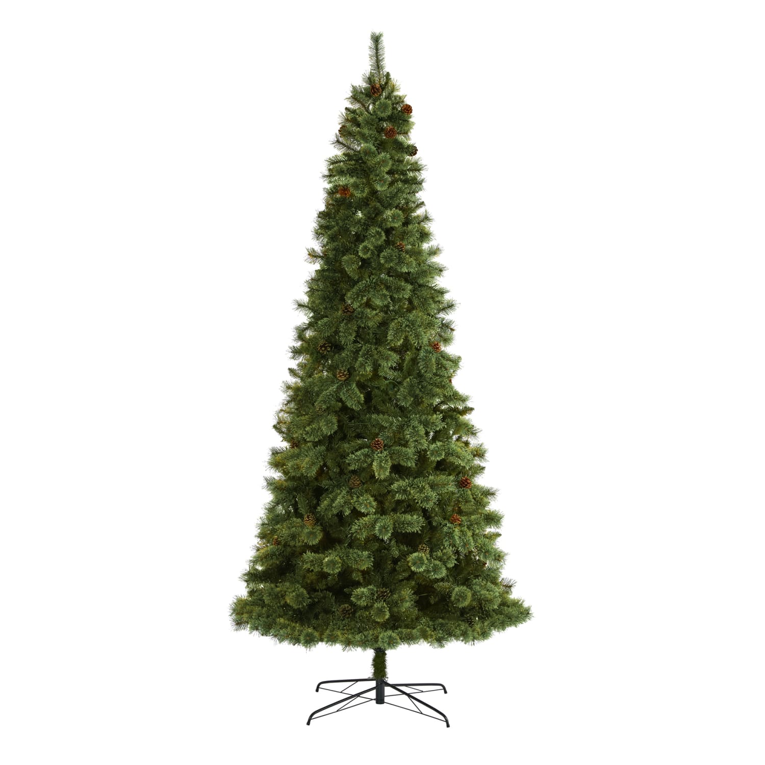Nearly Natural White Mountain Pine 120inH Artificial Christmas Tree With Bendable Branches, 120inH x 53inW x 53inD, Green