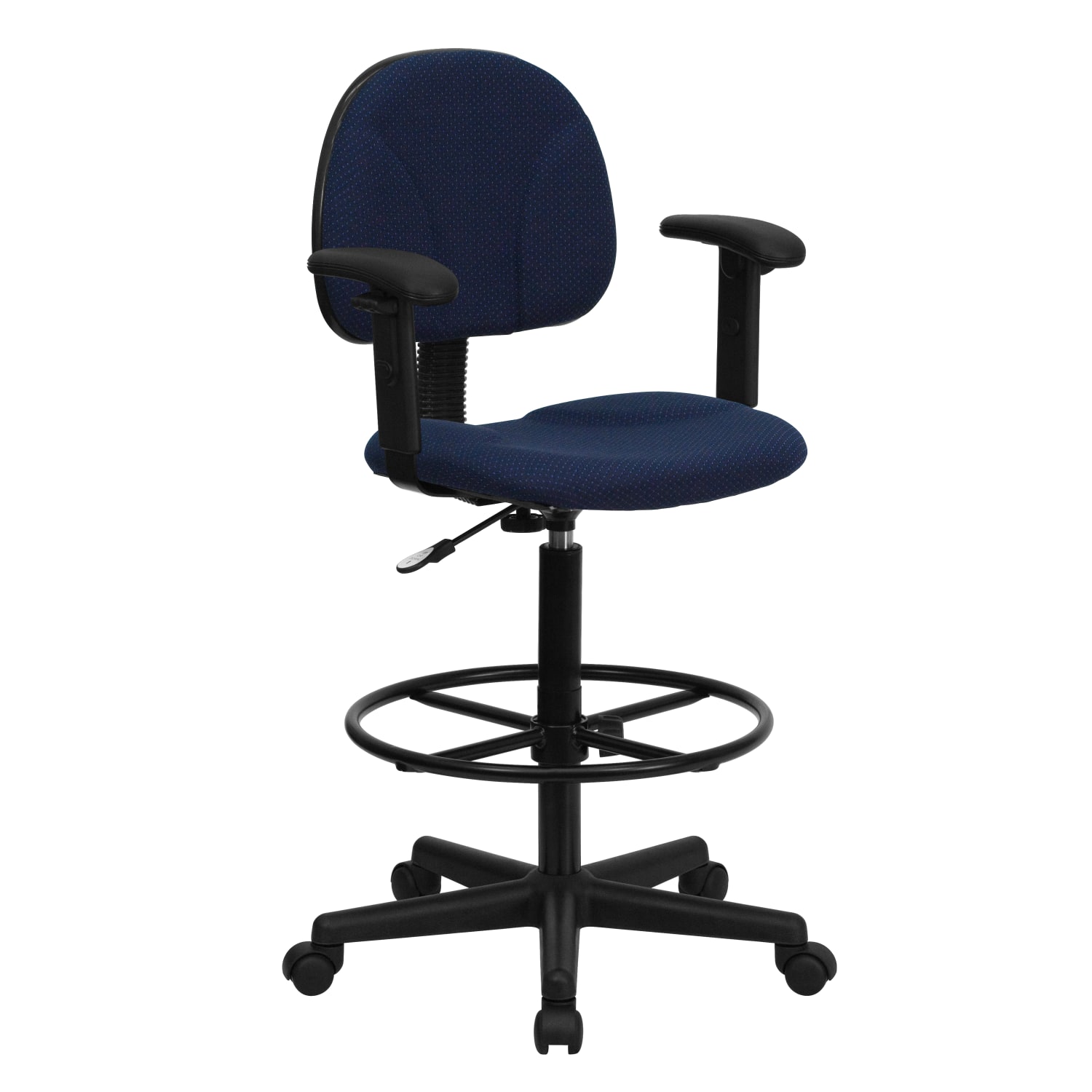 Flash Furniture Fabric Drafting Chair with Adjustable Arms Cylinders 225ft27ftH or 26ft305ftH NavyBlack PopularChairscom Flash Furniture Fabric Drafting Chair with Adjustable Arms Cylinders 225ft 27ftH or 26ft 305ftH NavyBlack PopularChairscom