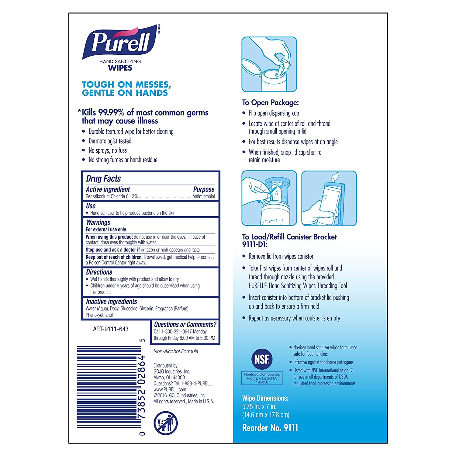 Purell Sanitizing Wipes, Fresh Citrus Scent, Pack of 100 Wipes - Image 4