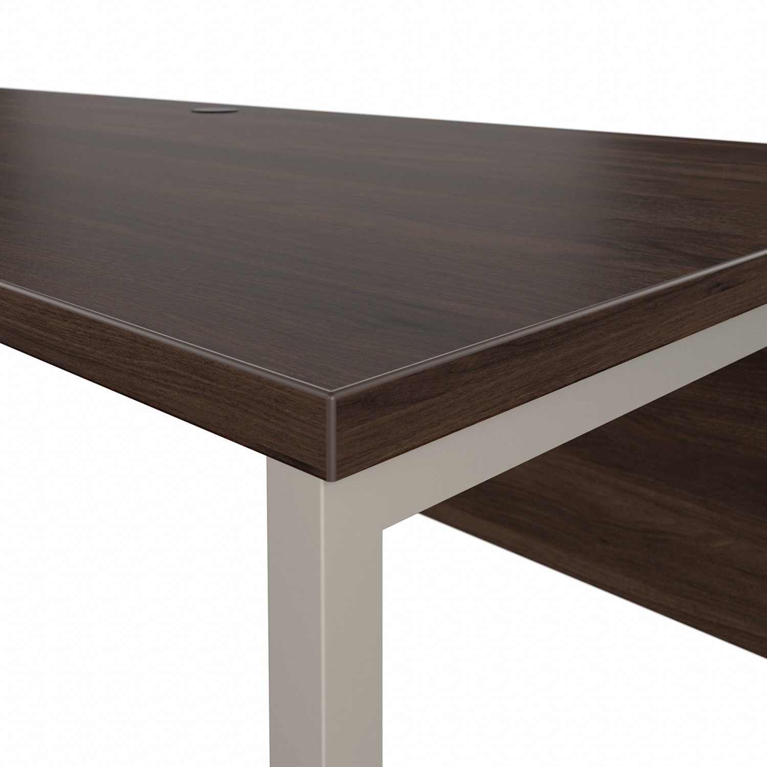 Bush Business Furniture Hybrid L-Shaped Corner Desk Table With Metal Legs, 72inW x 30inD, Black Walnut, Standard Delivery - Image 6