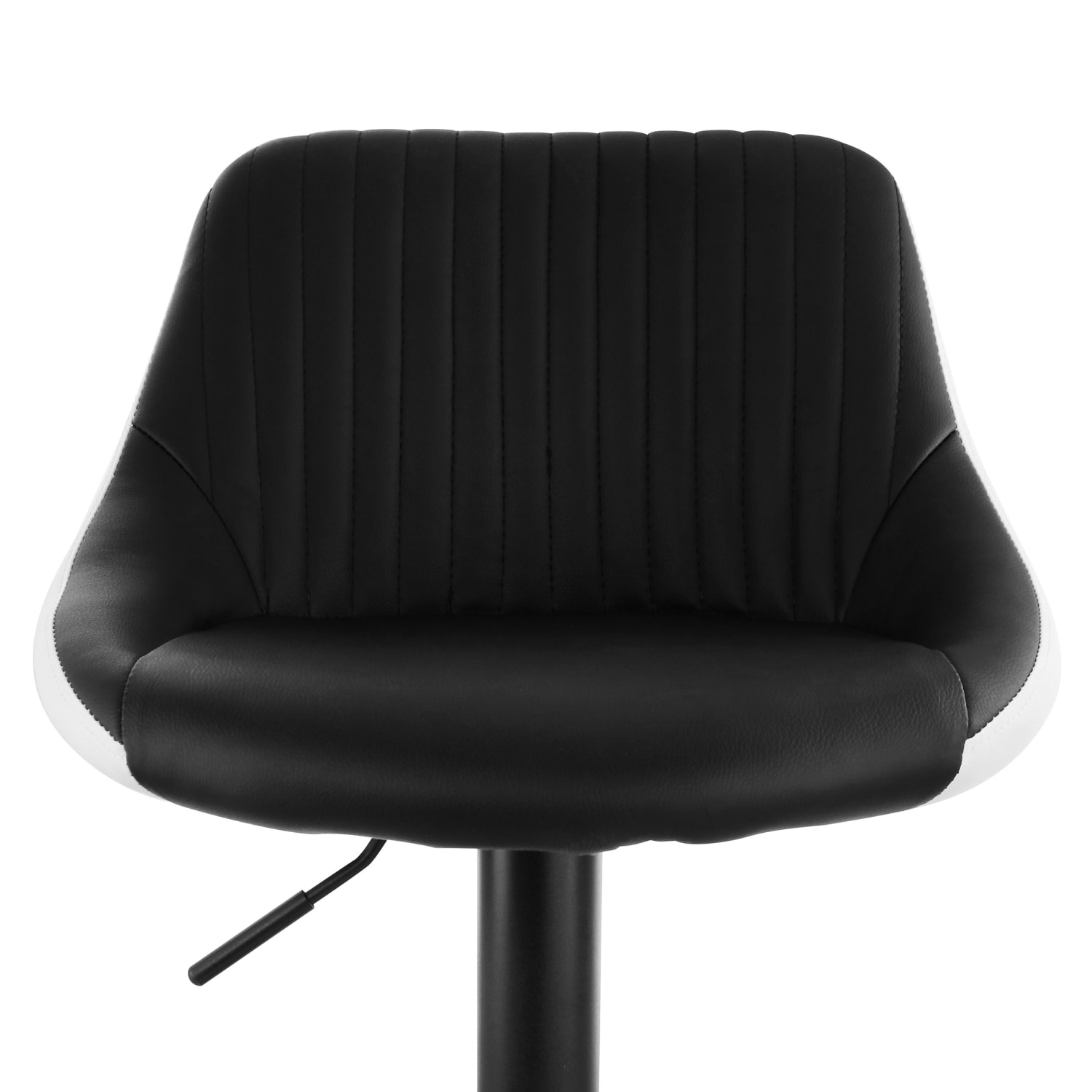 Elama Faux Leather Adjustable Bar Stools, Black/White, Set Of 2 Stools - Image 6