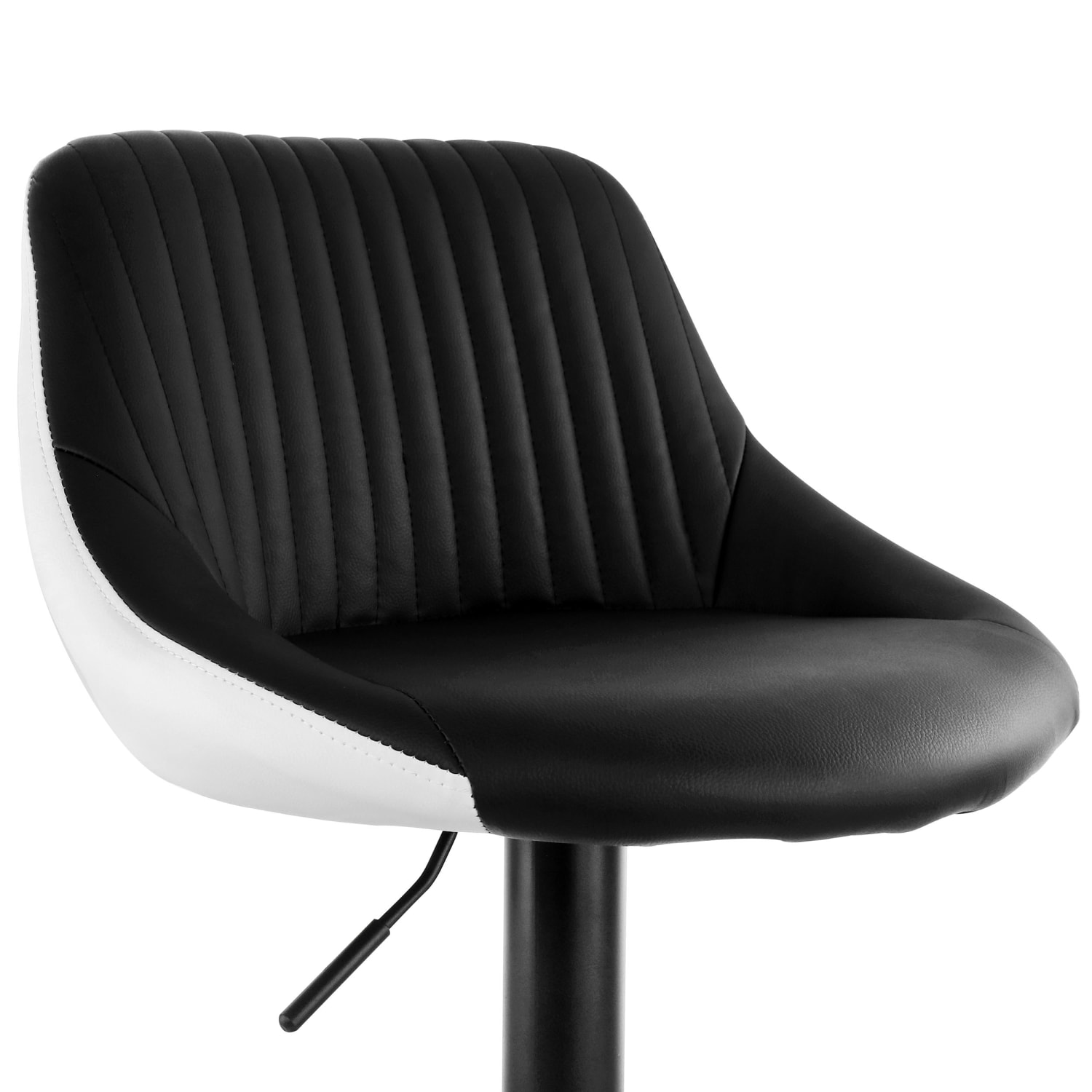 Elama Faux Leather Adjustable Bar Stools, Black/White, Set Of 2 Stools - Image 7