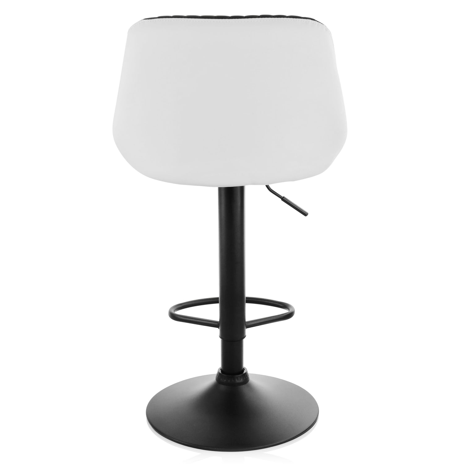 Elama Faux Leather Adjustable Bar Stools, Black/White, Set Of 2 Stools - Image 9