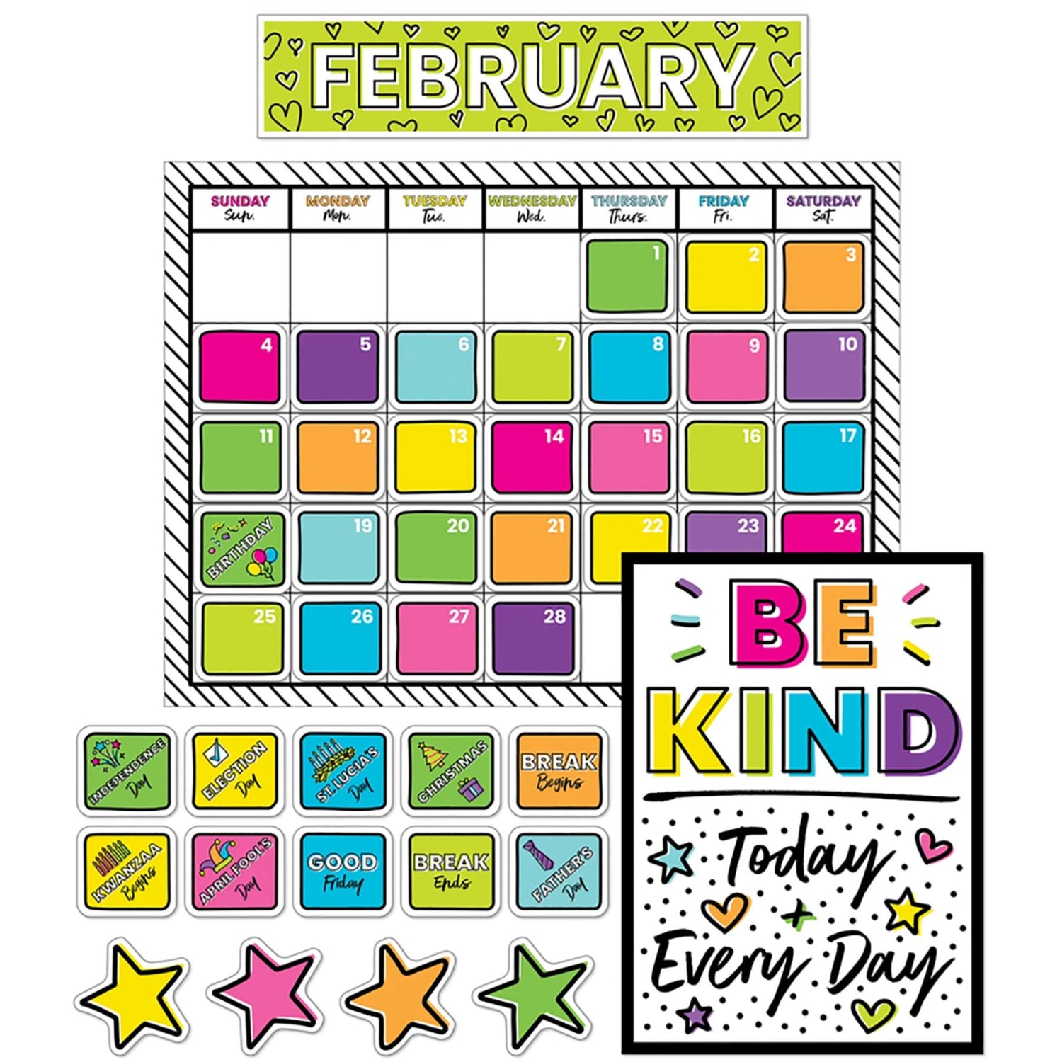 Carson-Dellosa Education Kind Vibes Calendar 129-Piece Bulletin Board Set - Image 3