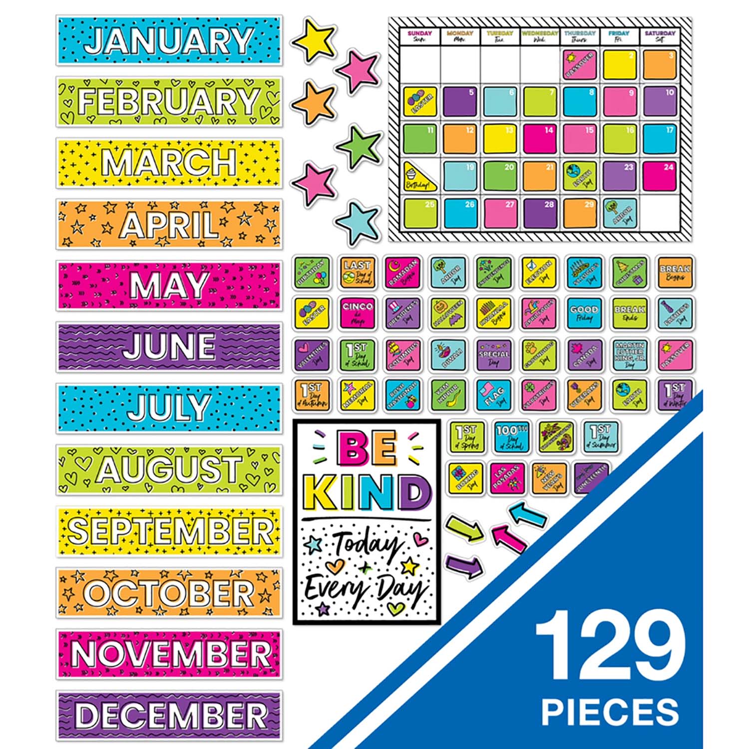 Carson-Dellosa Education Kind Vibes Calendar 129-Piece Bulletin Board Set - Image 4