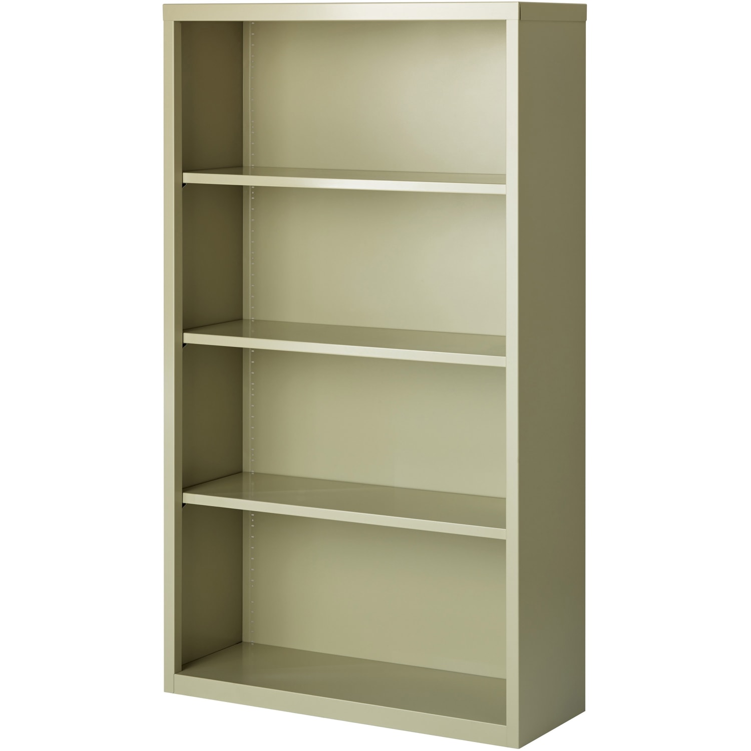 Lorell Fortress Series Steel Modular Shelving Bookcase, 4-Shelf, 60inH x 34-1/2inW x 13inD, Putty - Image 3