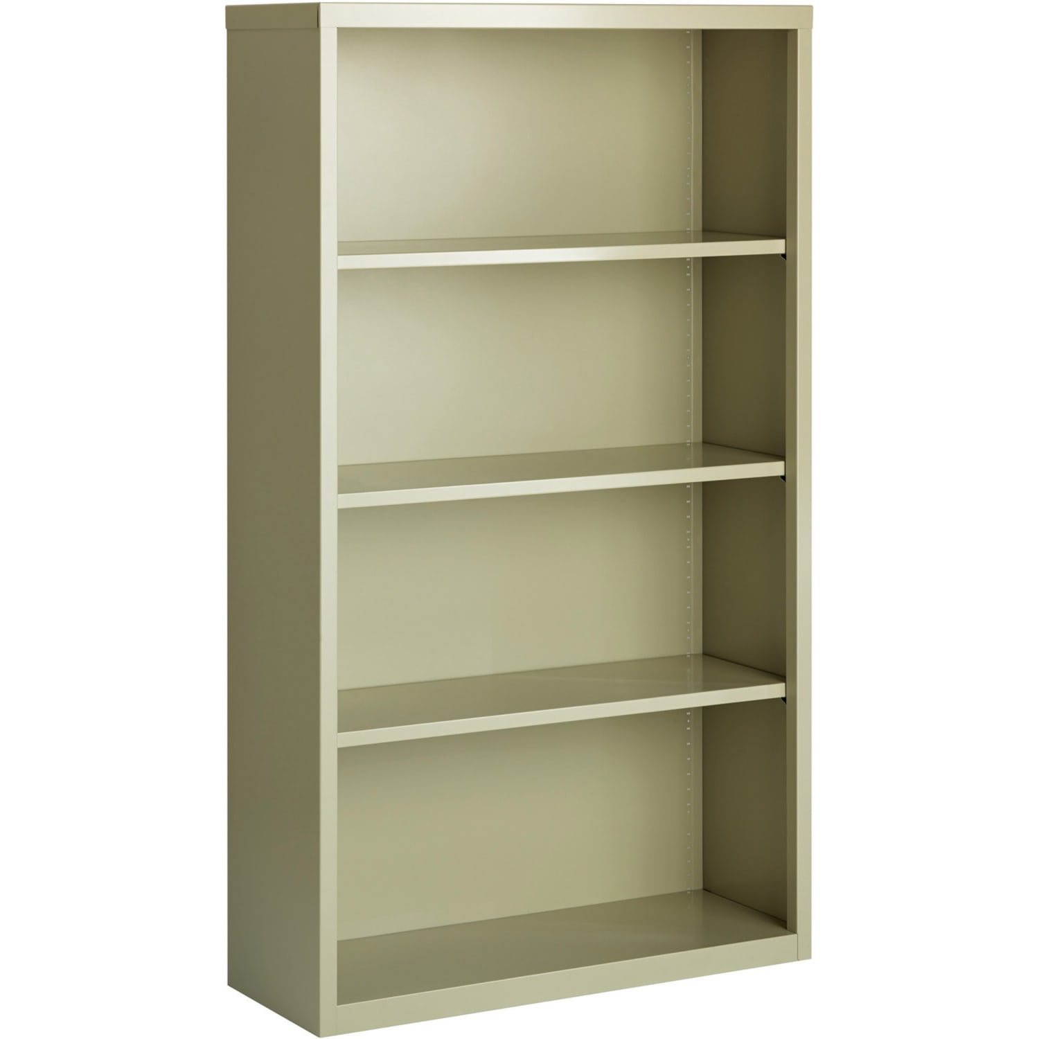 Lorell Fortress Series Steel Modular Shelving Bookcase, 4-Shelf, 60inH x 34-1/2inW x 13inD, Putty - Image 4