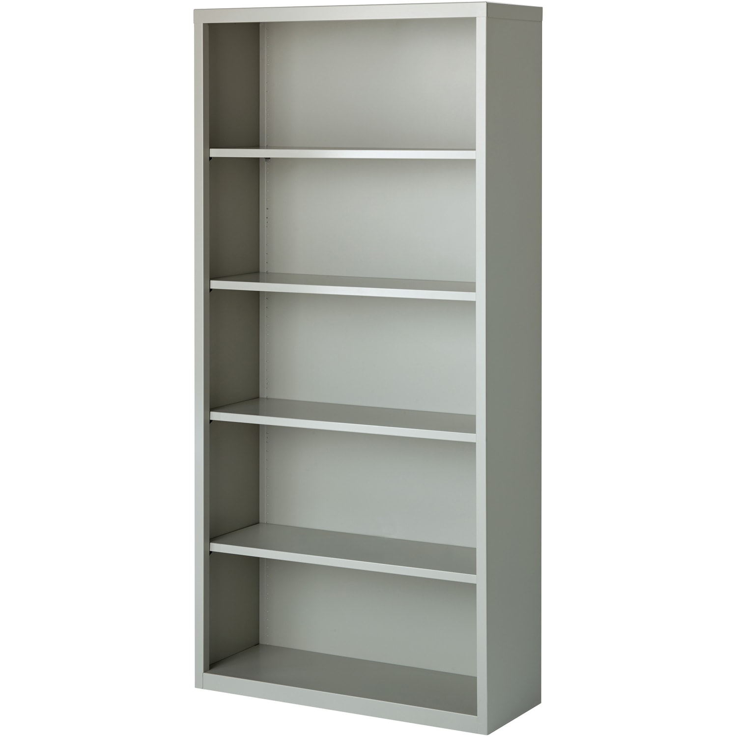 Lorell Fortress Series Steel Modular Shelving Bookcase, 5-Shelf, 72inH x 34-1/2inW x 13inD, Light Gray - Image 3