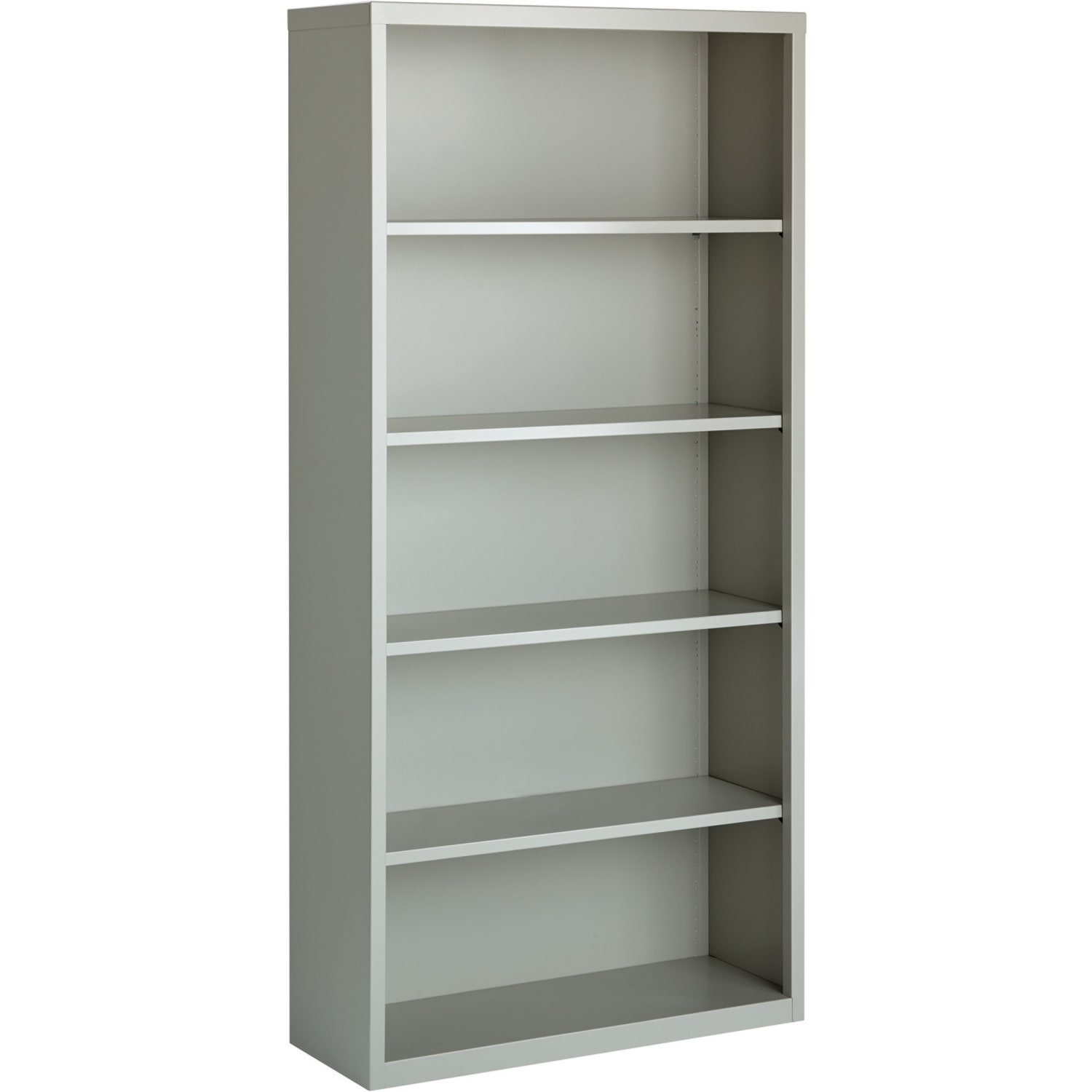 Lorell Fortress Series Steel Modular Shelving Bookcase, 5-Shelf, 72inH x 34-1/2inW x 13inD, Light Gray - Image 4