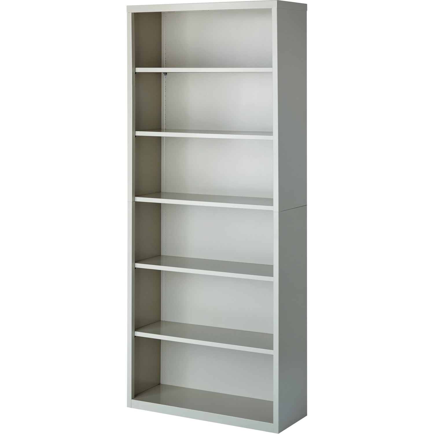 Lorell Fortress Series Steel Modular Shelving Bookcase, 6-Shelf, 82inH x 34-1/2inW x 13inD, Light Gray - Image 3