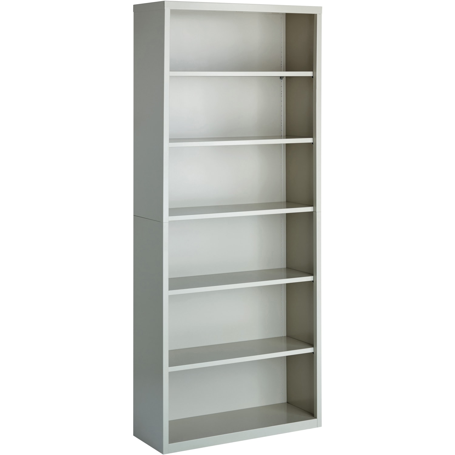 Lorell Fortress Series Steel Modular Shelving Bookcase, 6-Shelf, 82inH x 34-1/2inW x 13inD, Light Gray - Image 4
