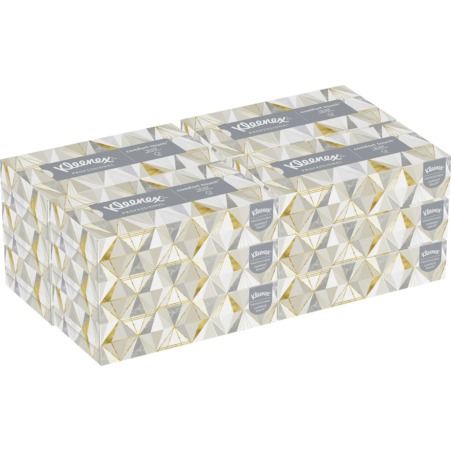 Kimberly Clark Kleenex Professional 2 Ply Facial Tissue, Flat Box, White, 125 Tissues Per Box, Case Of 12 Boxes