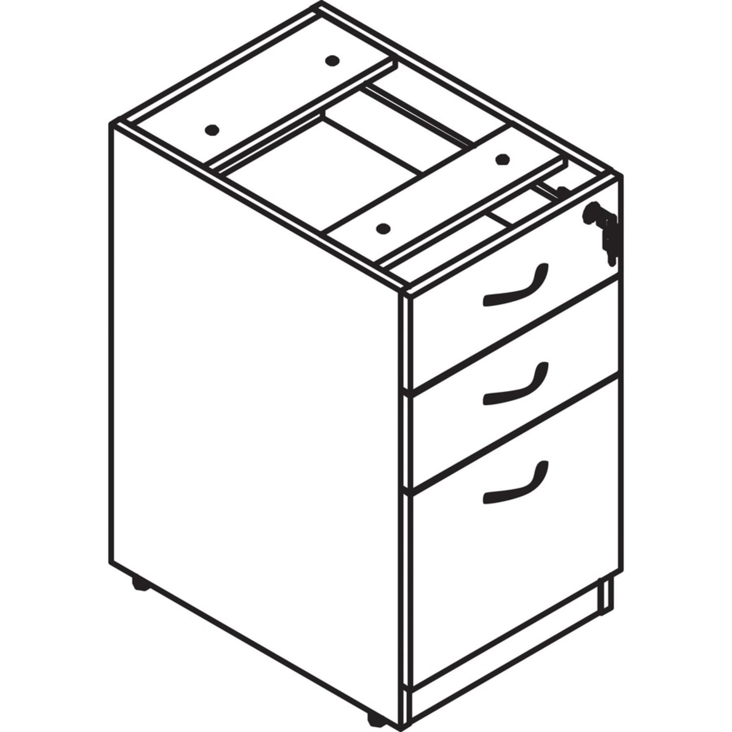 Lorell Essentials 16inW Vertical 3-Drawer Fixed Pedestal File Cabinet For Computer Desk, Cherry - Image 3