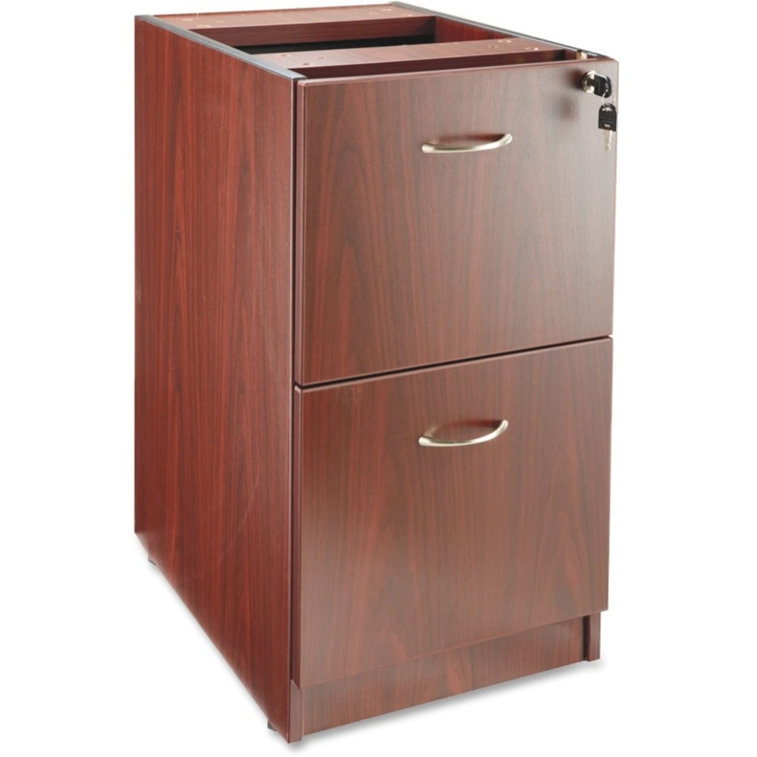 Lorell Essentials 16inW Vertical 2-Drawer Fixed Pedestal File Cabinet For Computer Desk, Mahogany - Image 3