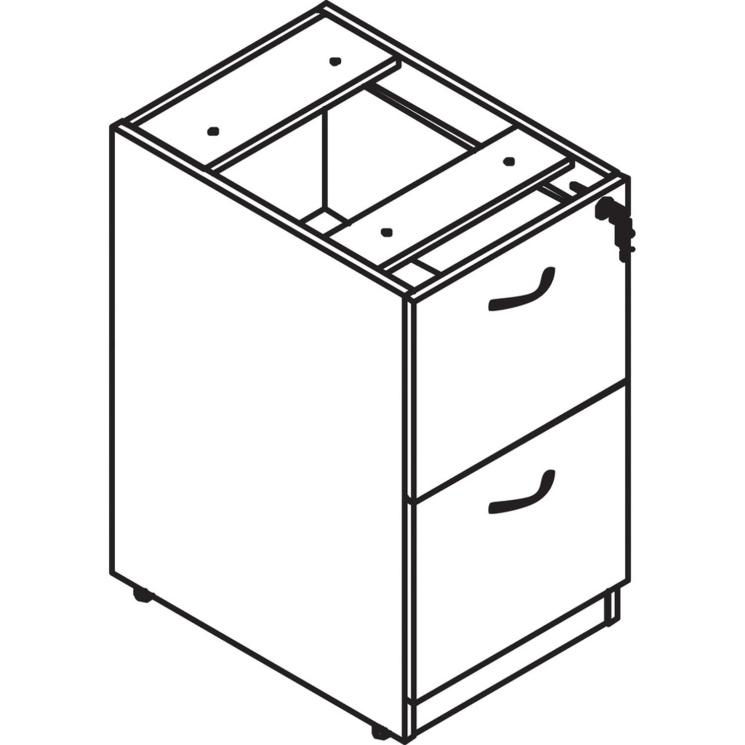 Lorell Essentials 16inW Vertical 2-Drawer Fixed Pedestal File Cabinet For Computer Desk, Mahogany - Image 5