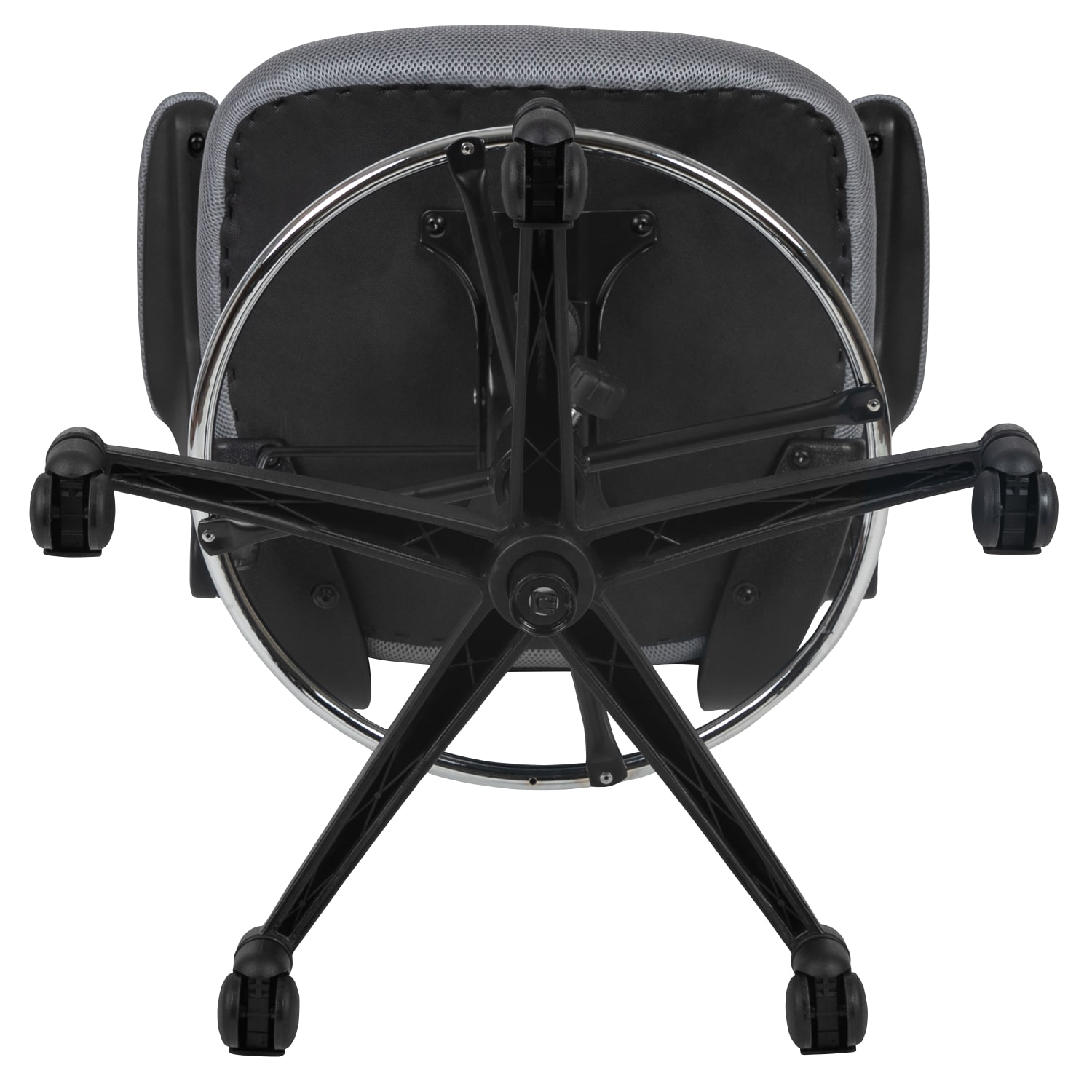 Flash Furniture Mid-Back Mesh Ergonomic Drafting Chair with Adjustable Foot Ring and Flip-Up Arms, Dark Gray - Image 13